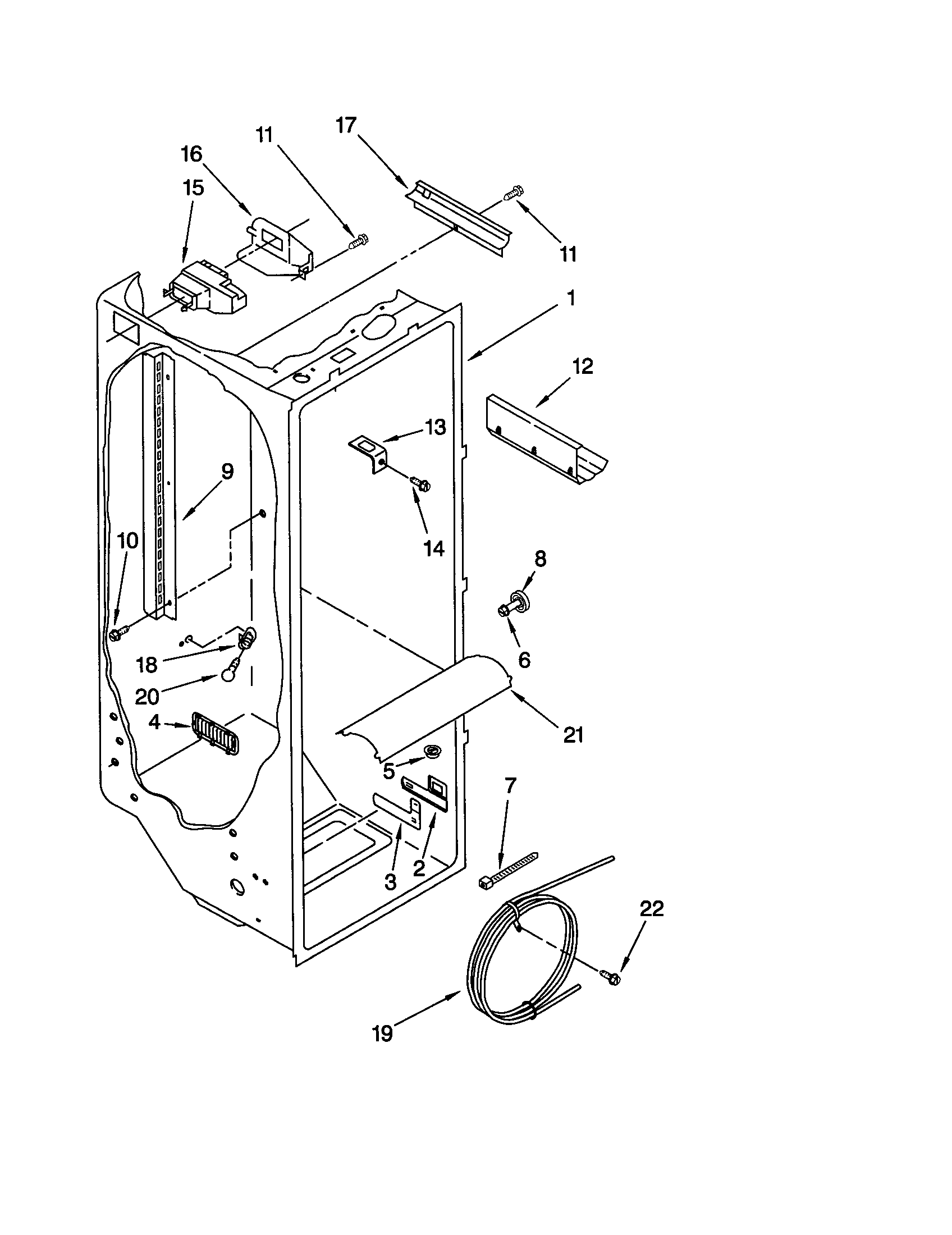 Whirlpool ED22RFXFN01 refrigerator liner diagram