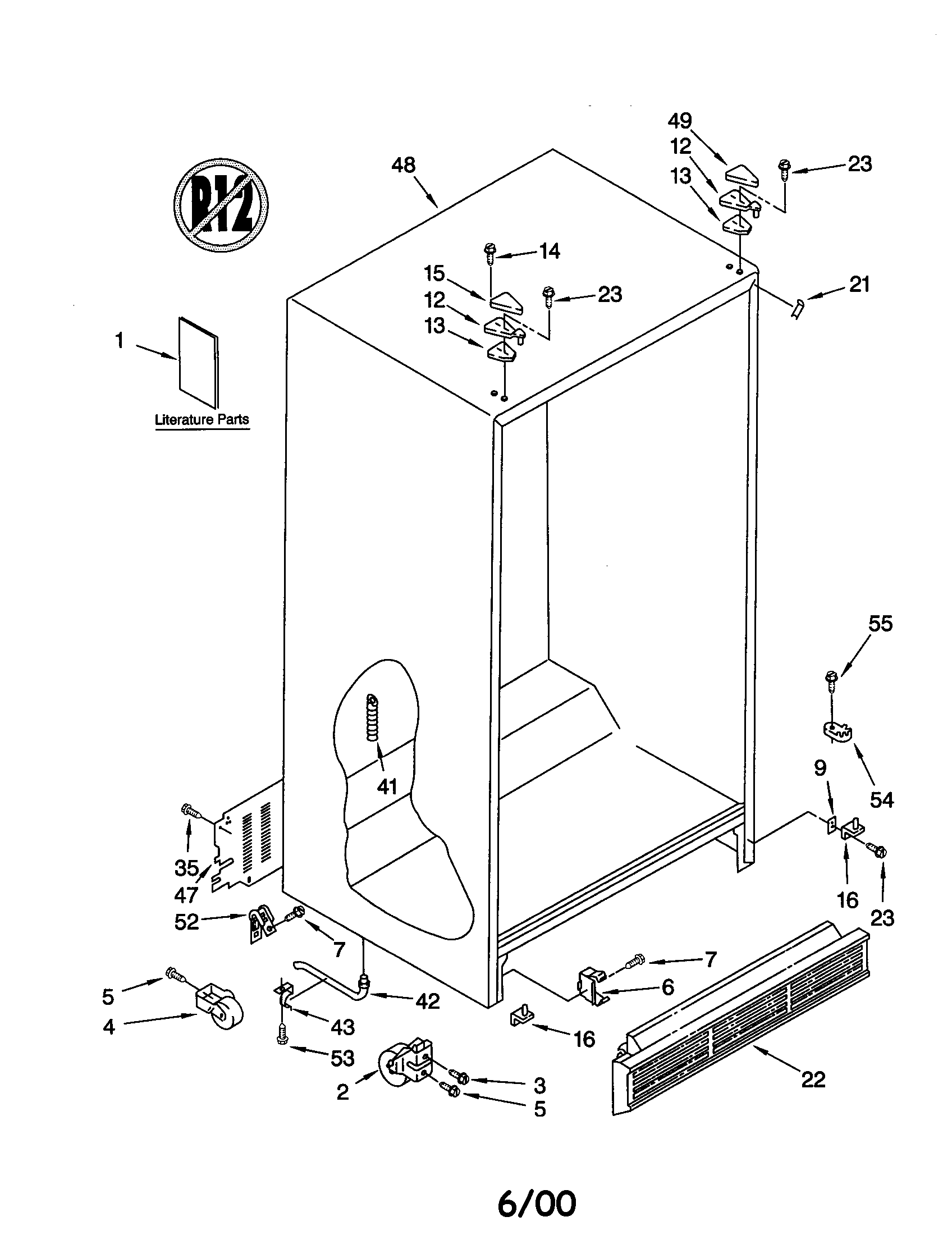 Whirlpool ED25PEXHW00 cabinet diagram