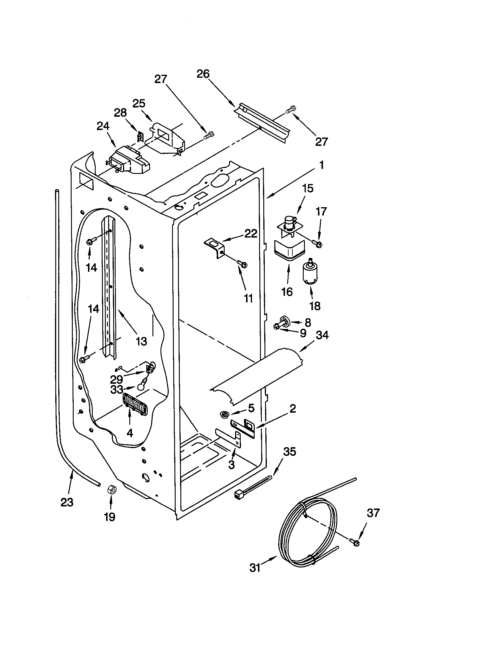 Whirlpool ED25PEXHW00 refrigerator liner diagram