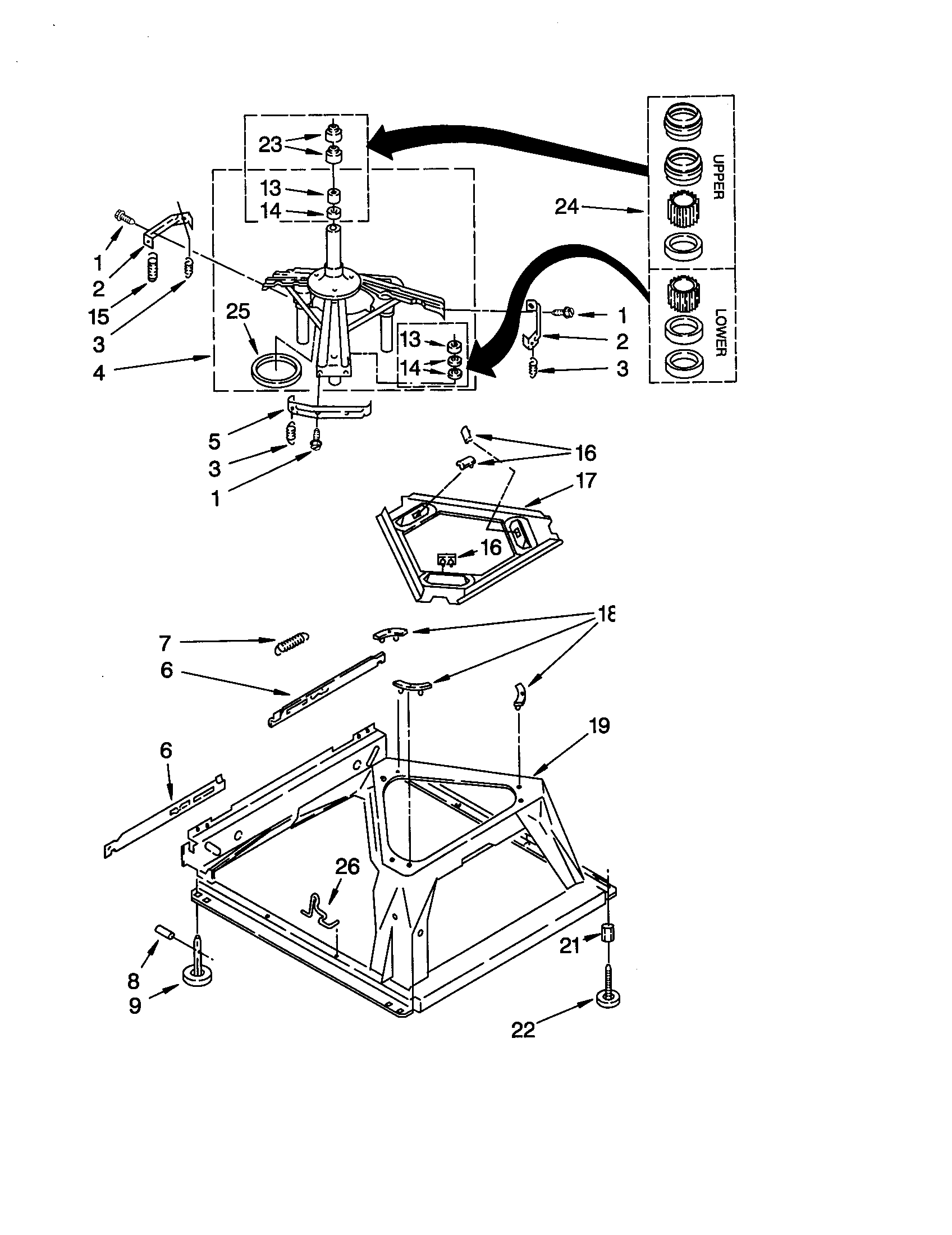 Whirlpool LBR5432JT0 machine base diagram