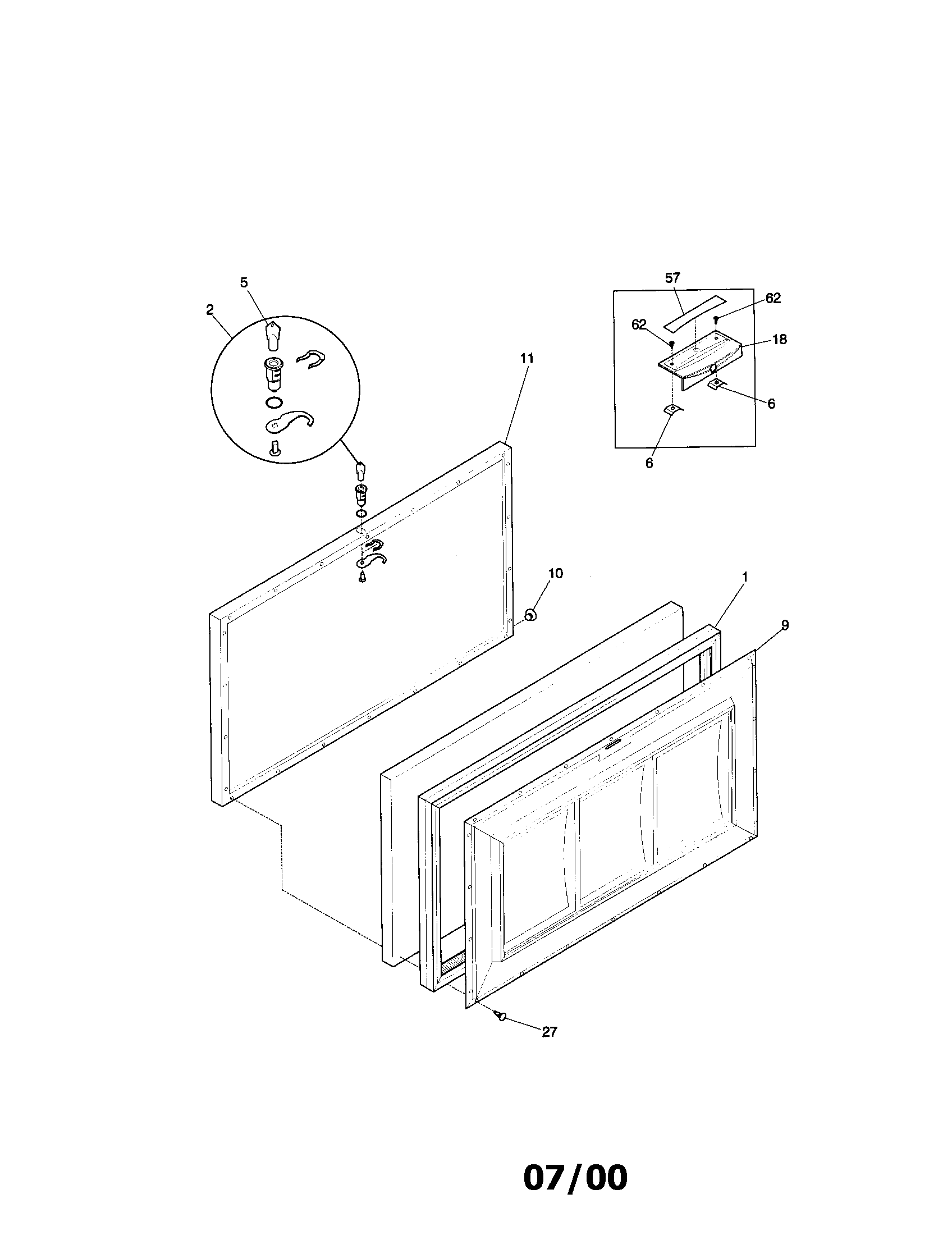 Kenmore 2539185112 door diagram