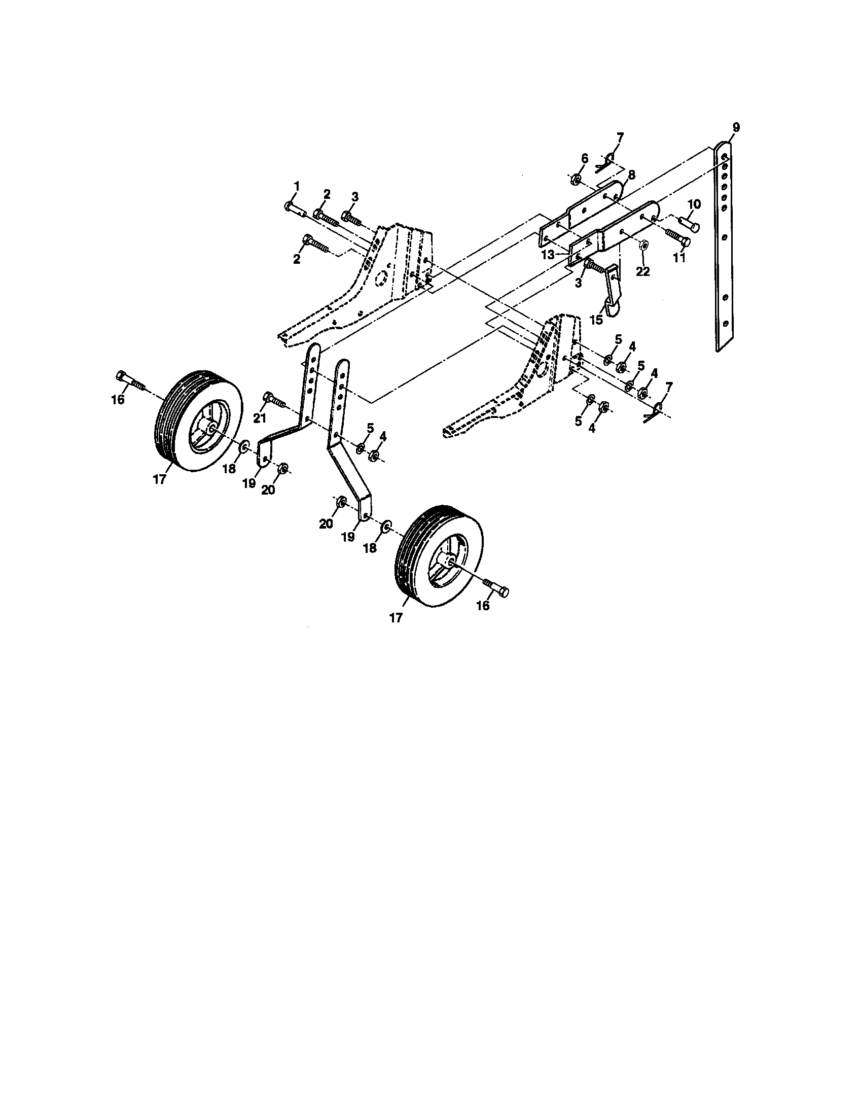 Craftsman 917292394 wheel and depth stake assembly diagram