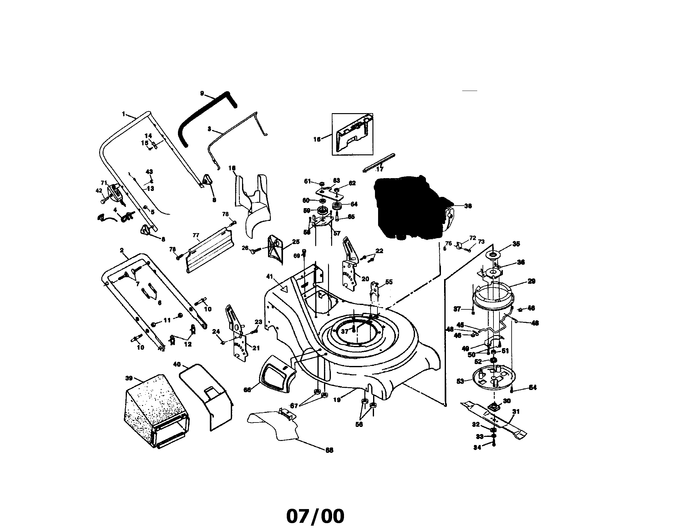 Craftsman 917377800 rotary lawn mower diagram