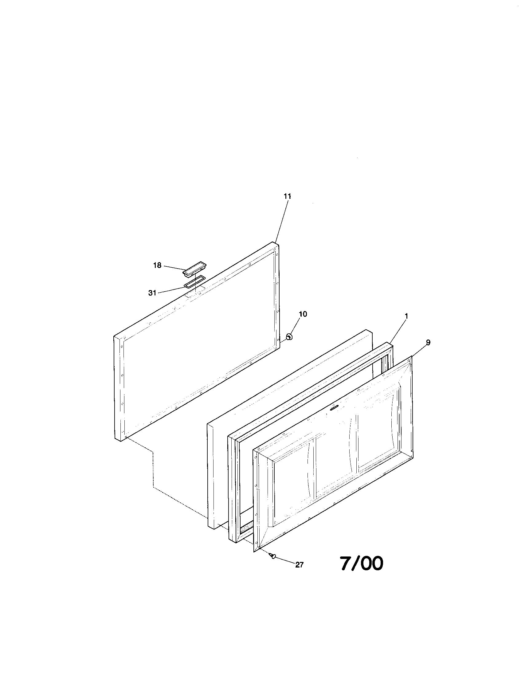 Kenmore 25310301000 door diagram
