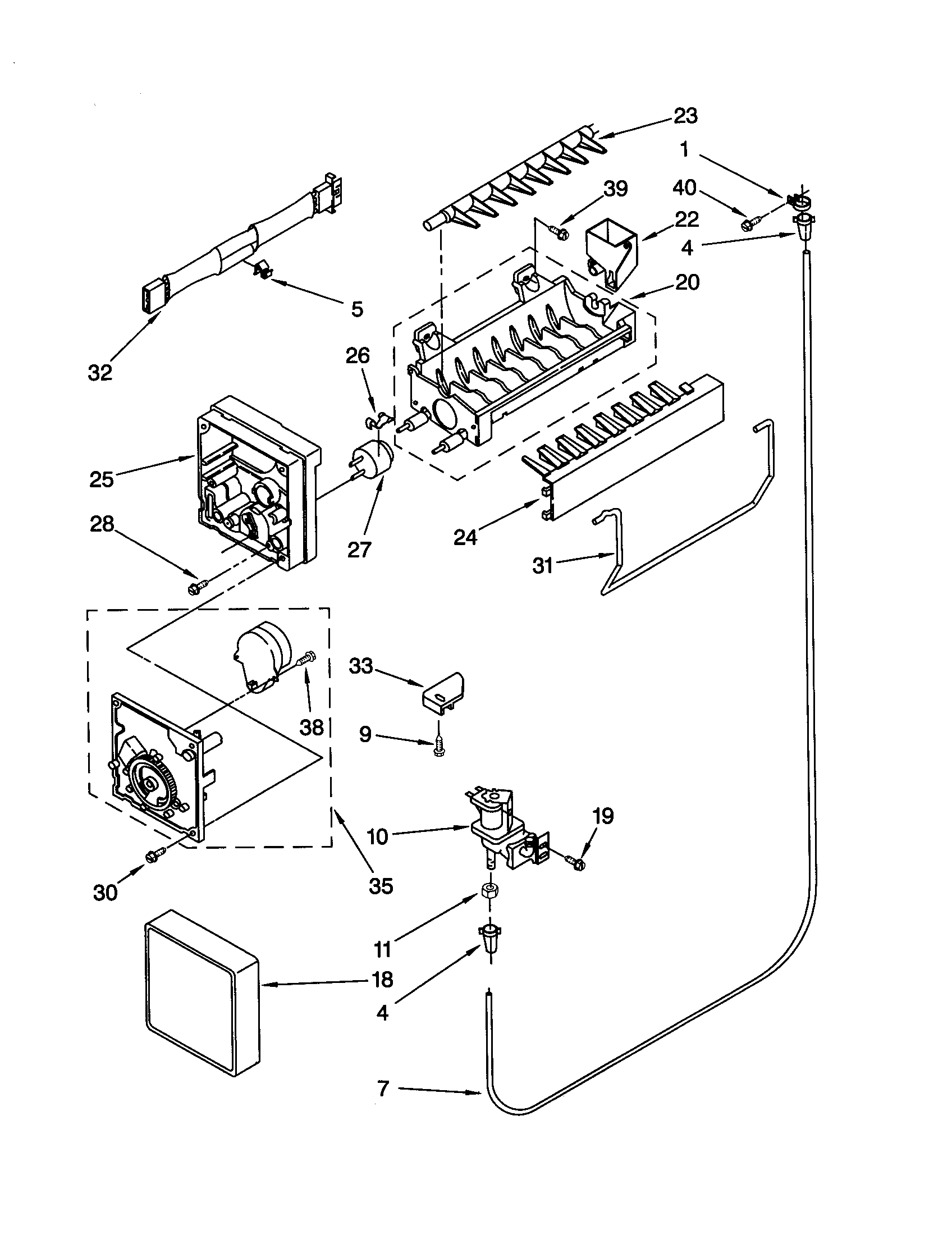 KitchenAid KTRS21MJBT00 icemaker diagram