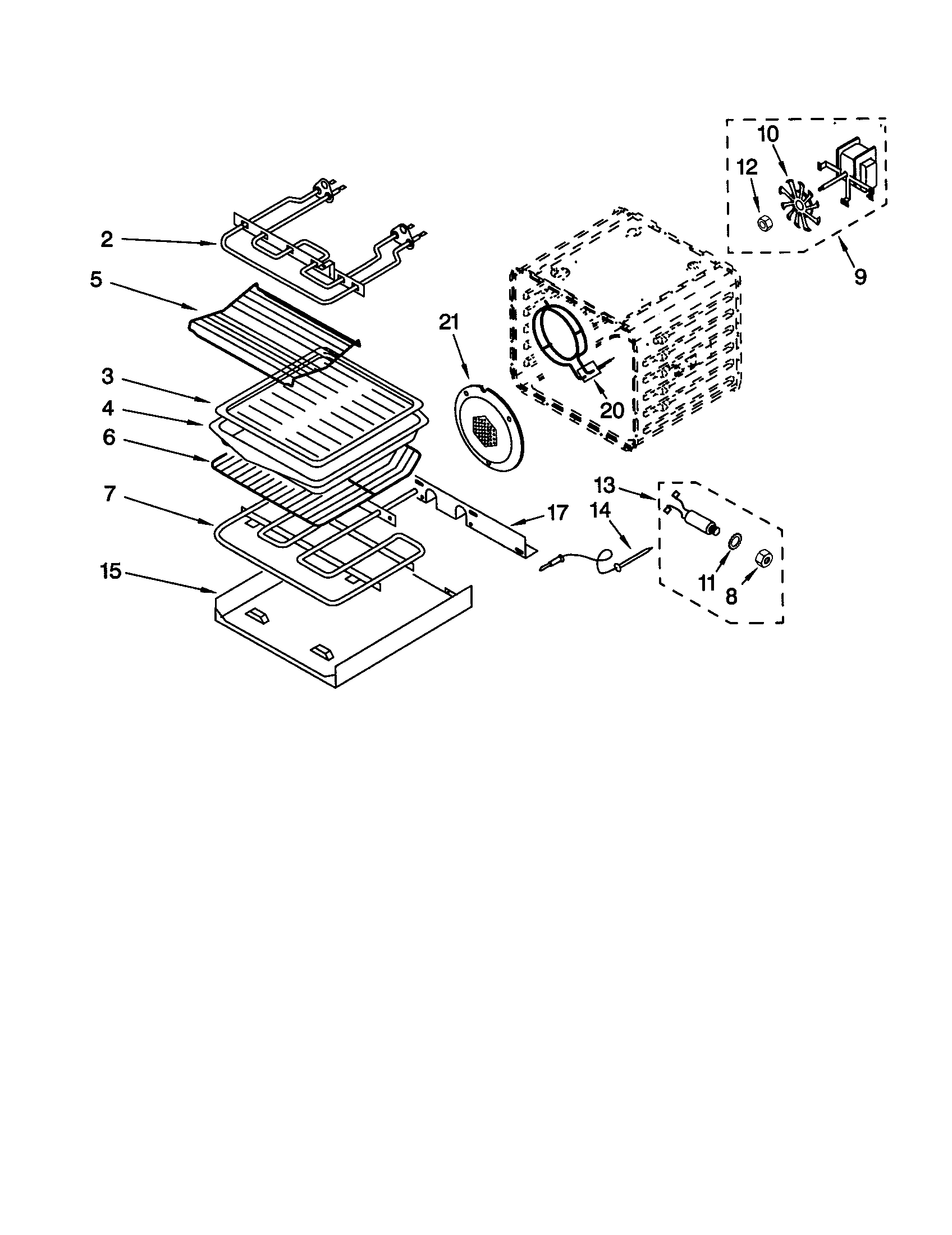 KitchenAid KEBC177HBT0 internal oven diagram