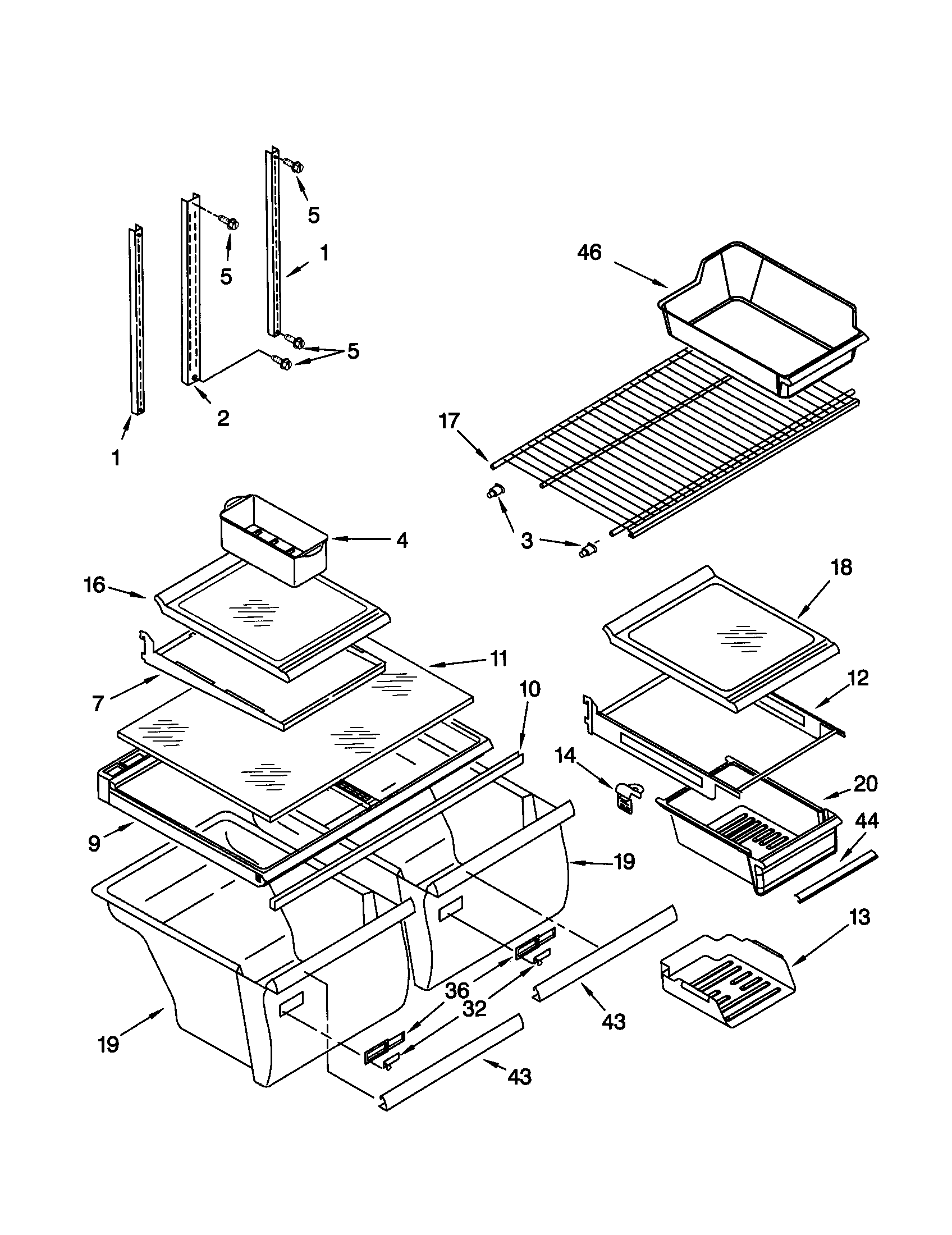 Kenmore 10670289990 shelf diagram