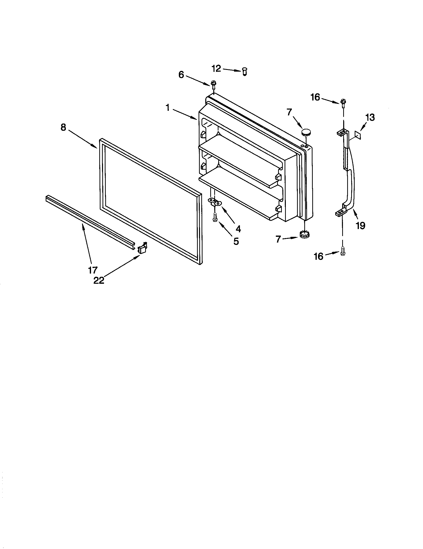 Kenmore 10670289990 freezer door diagram