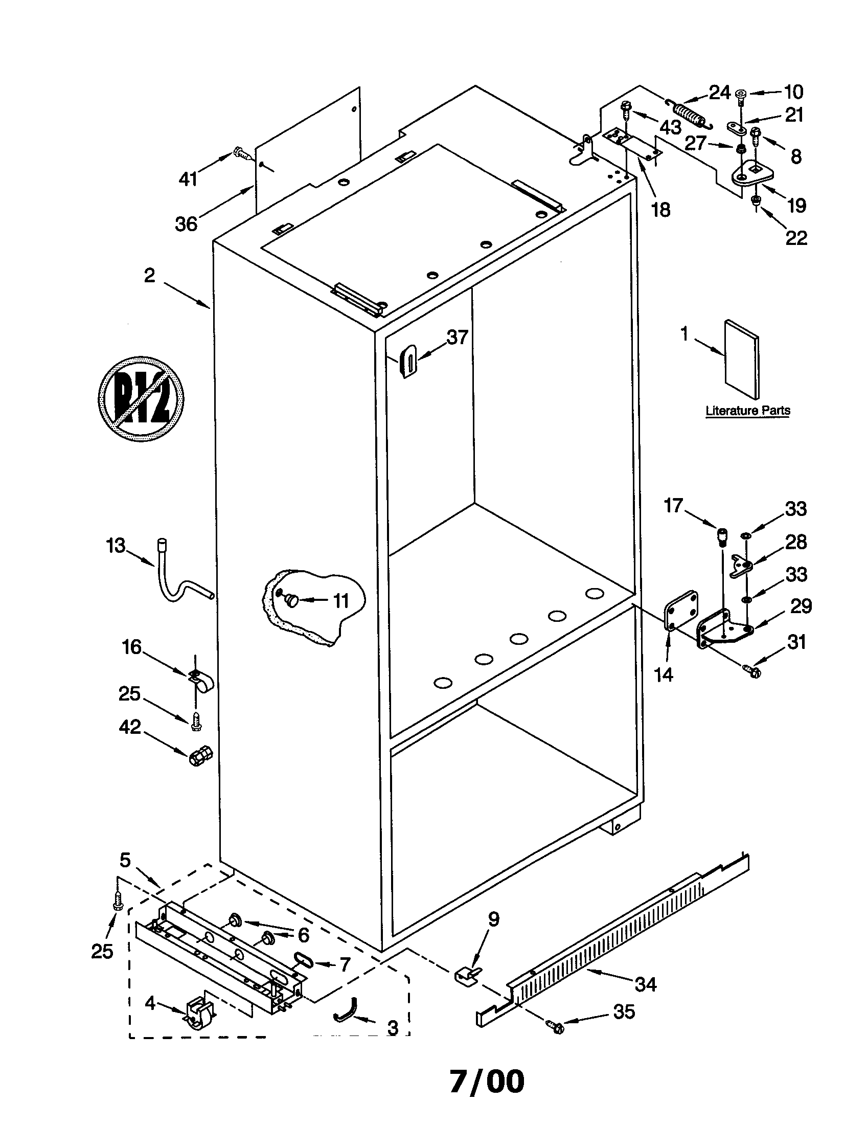 KitchenAid KBRC36MHS01 cabinet diagram