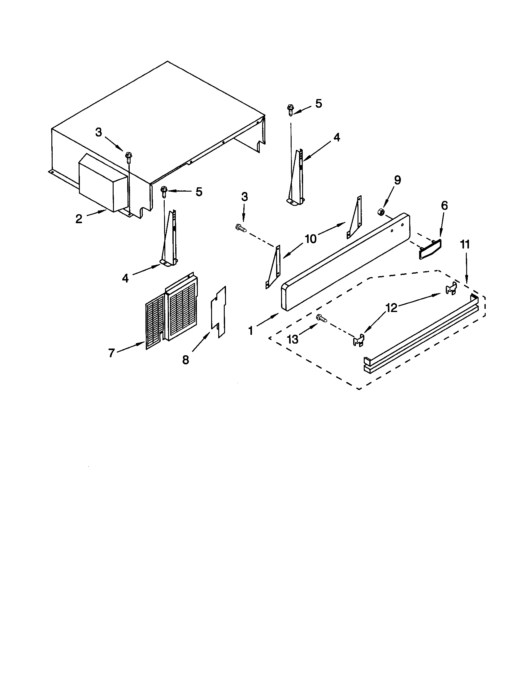 KitchenAid KBRC36MHS01 top grille and unit cover diagram