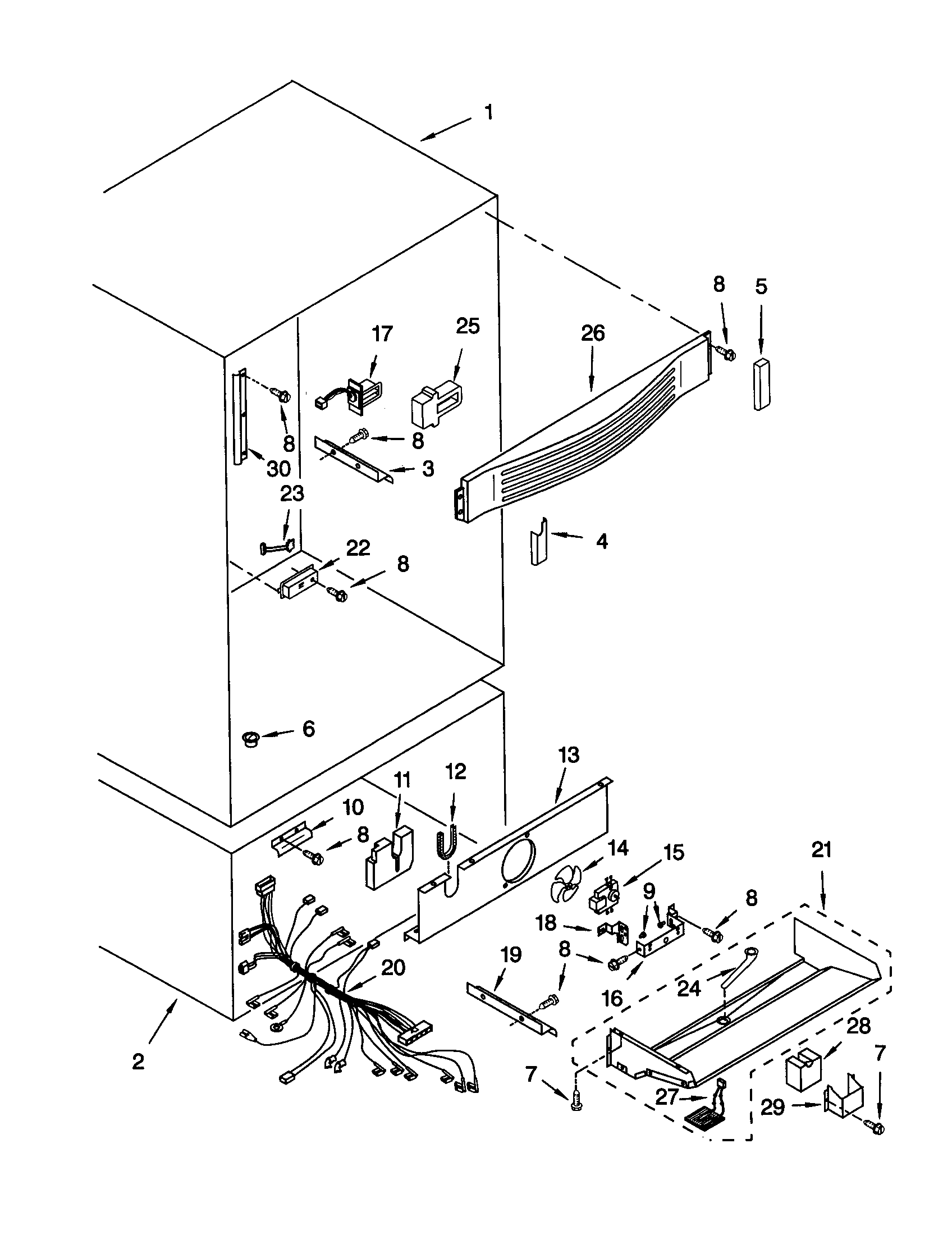 KitchenAid KBRC36MHS01 liner diagram