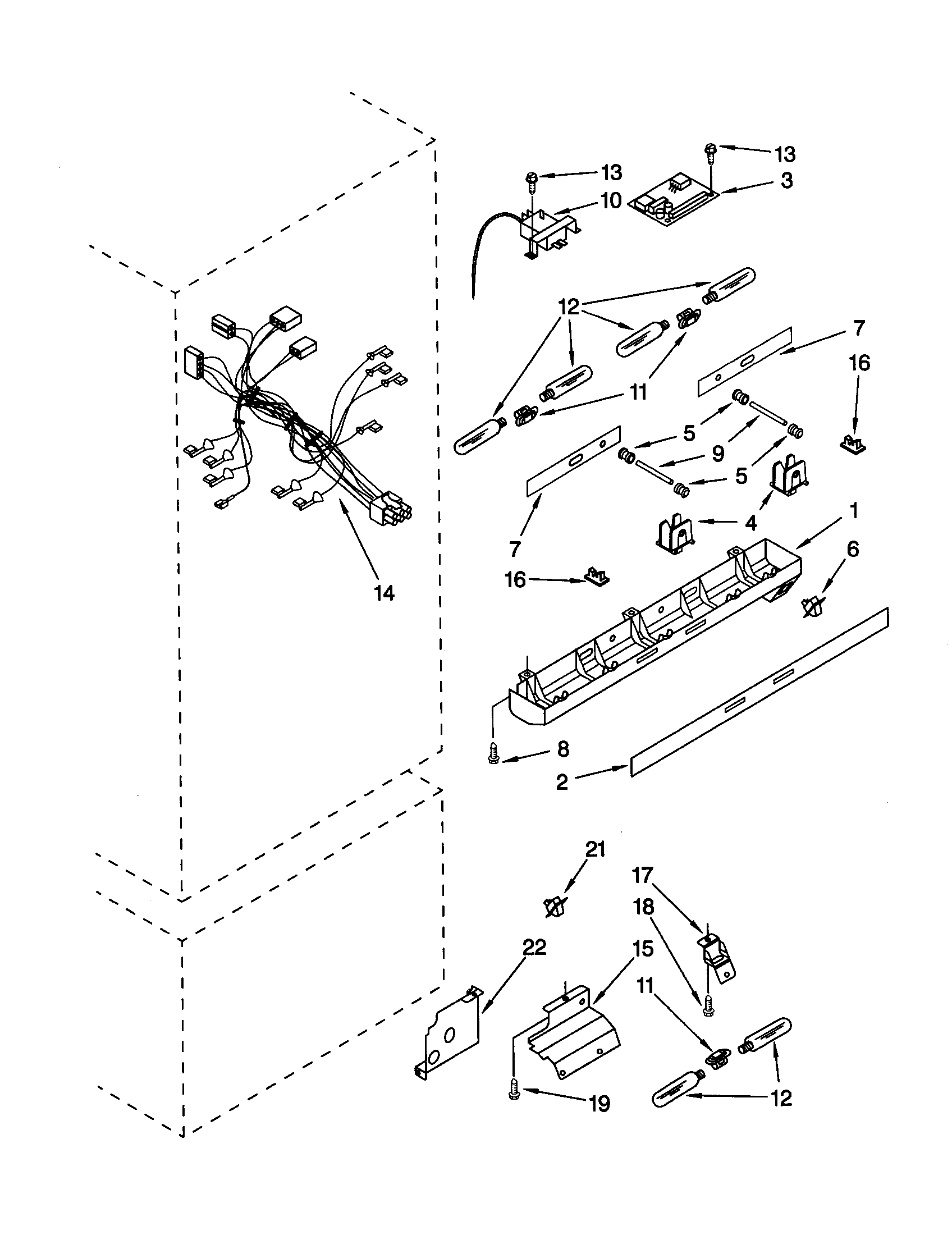 KitchenAid KBRC36MHS01 control panel diagram