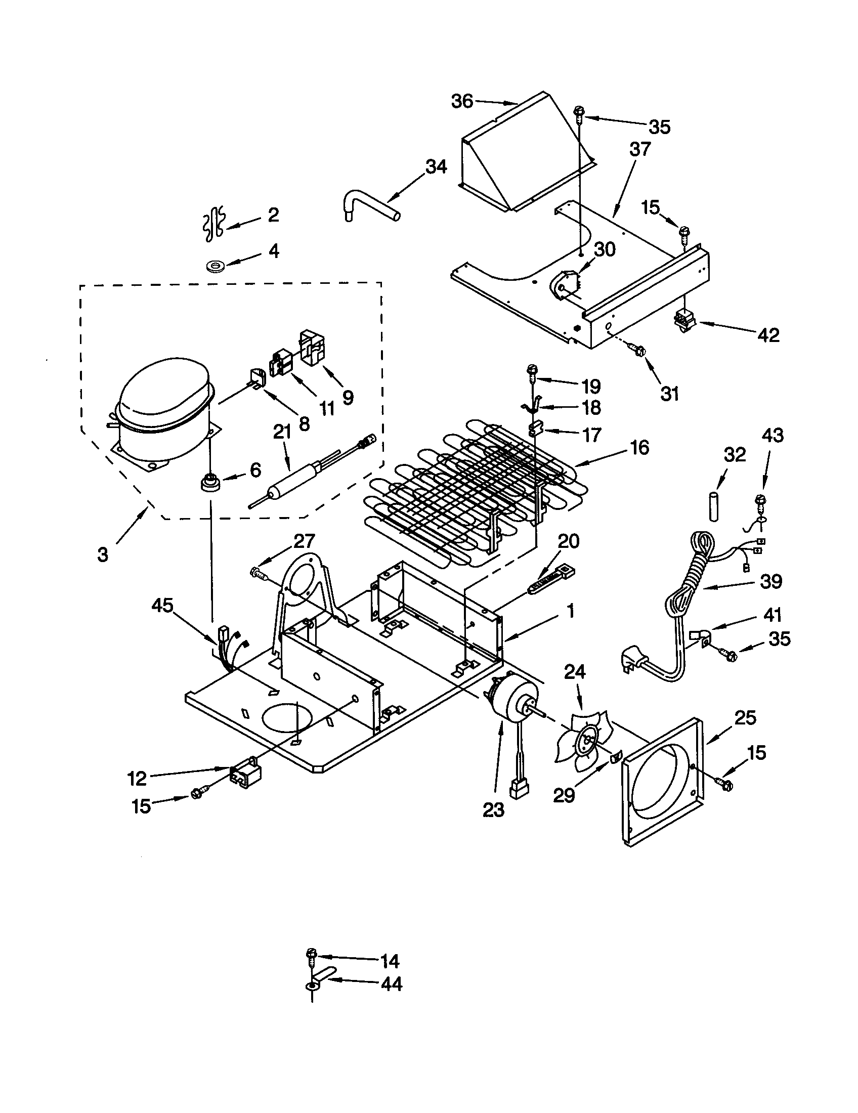 KitchenAid KBRC36MHS01 upper unit diagram