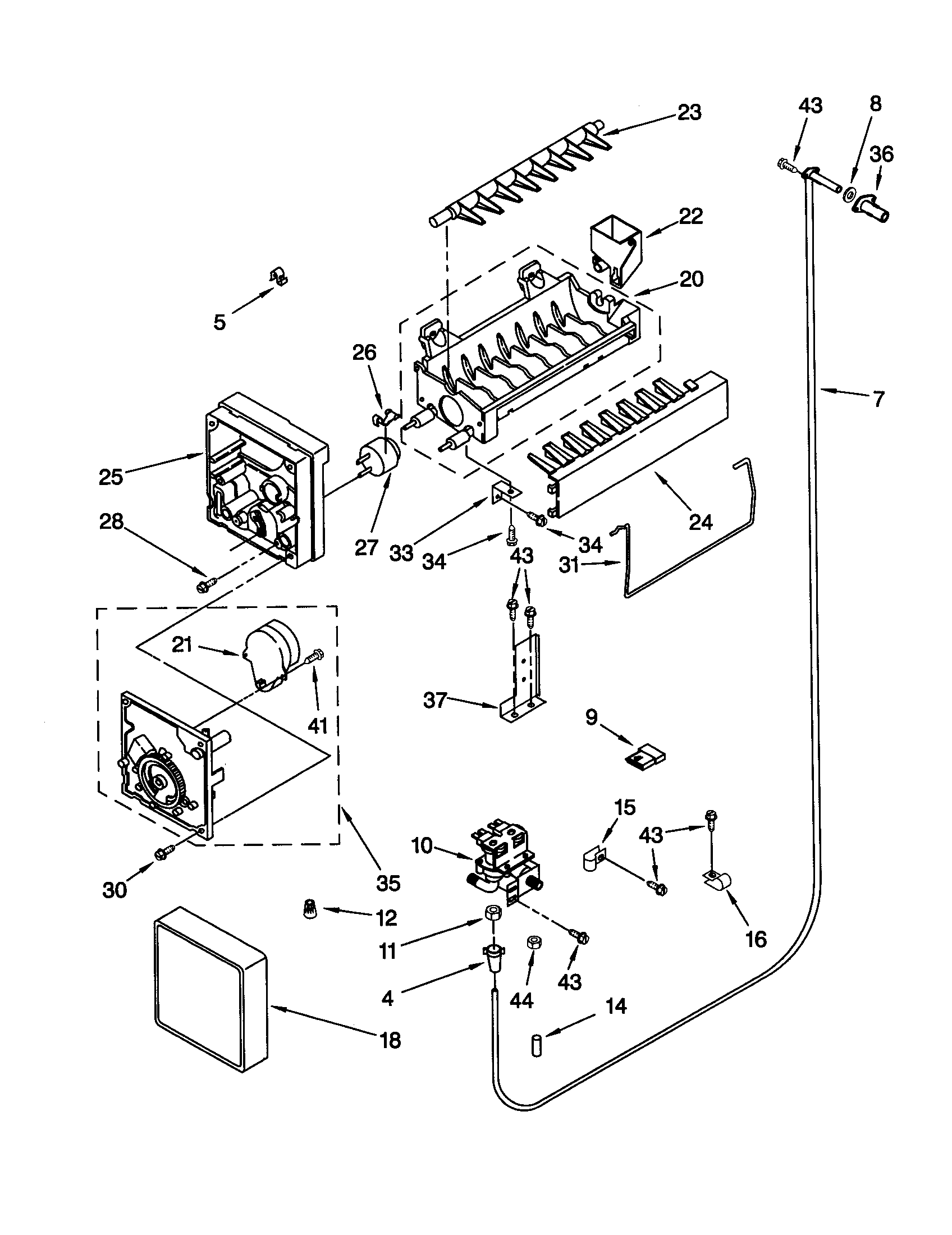 KitchenAid KBRC36MHS01 icemaker diagram