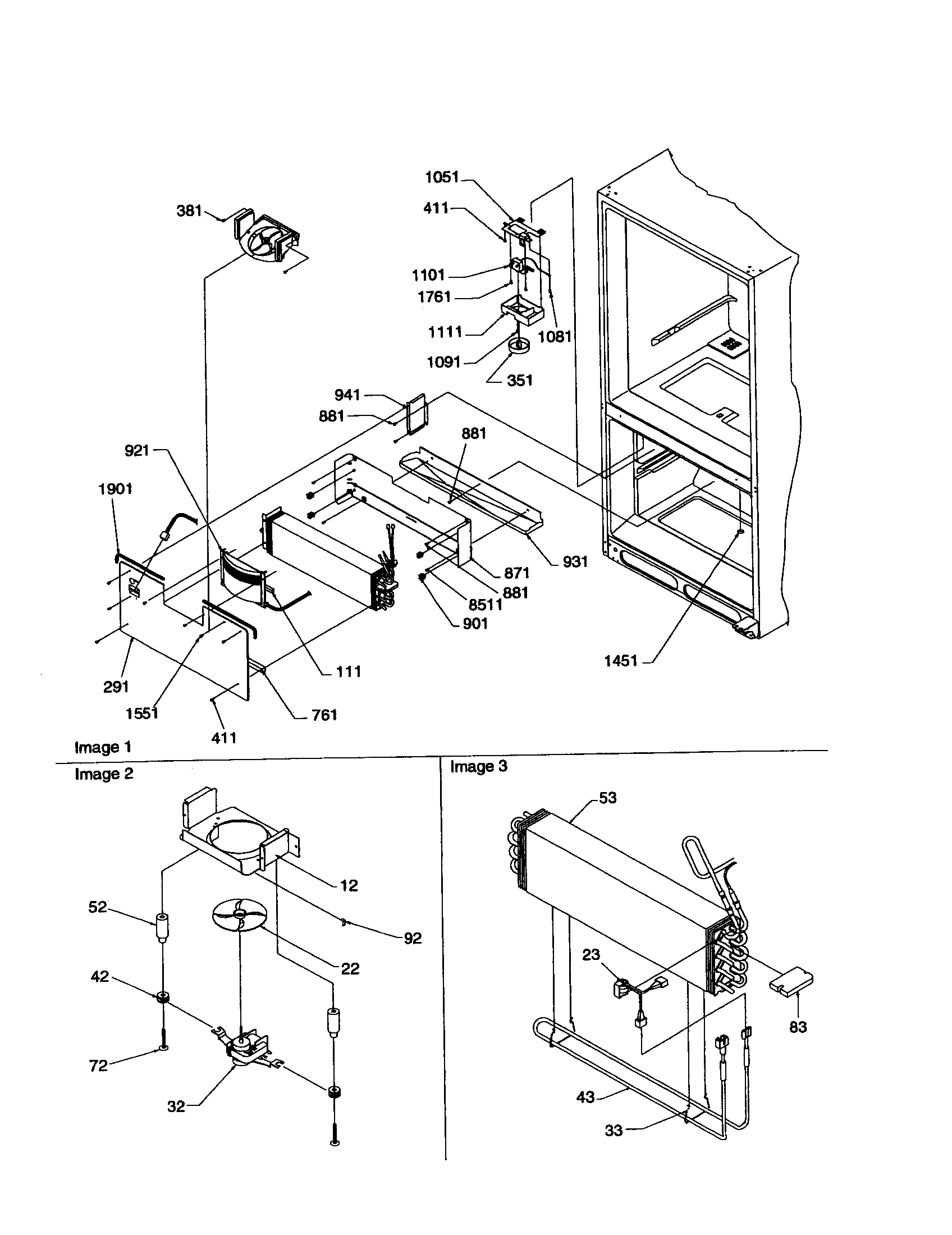 Kenmore 59679274991 evaporator and freezer control diagram