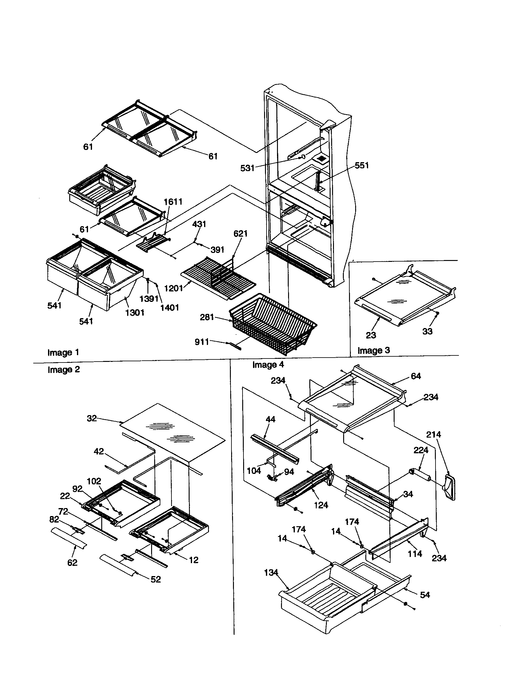 Kenmore 59679274991 shelving assembly diagram