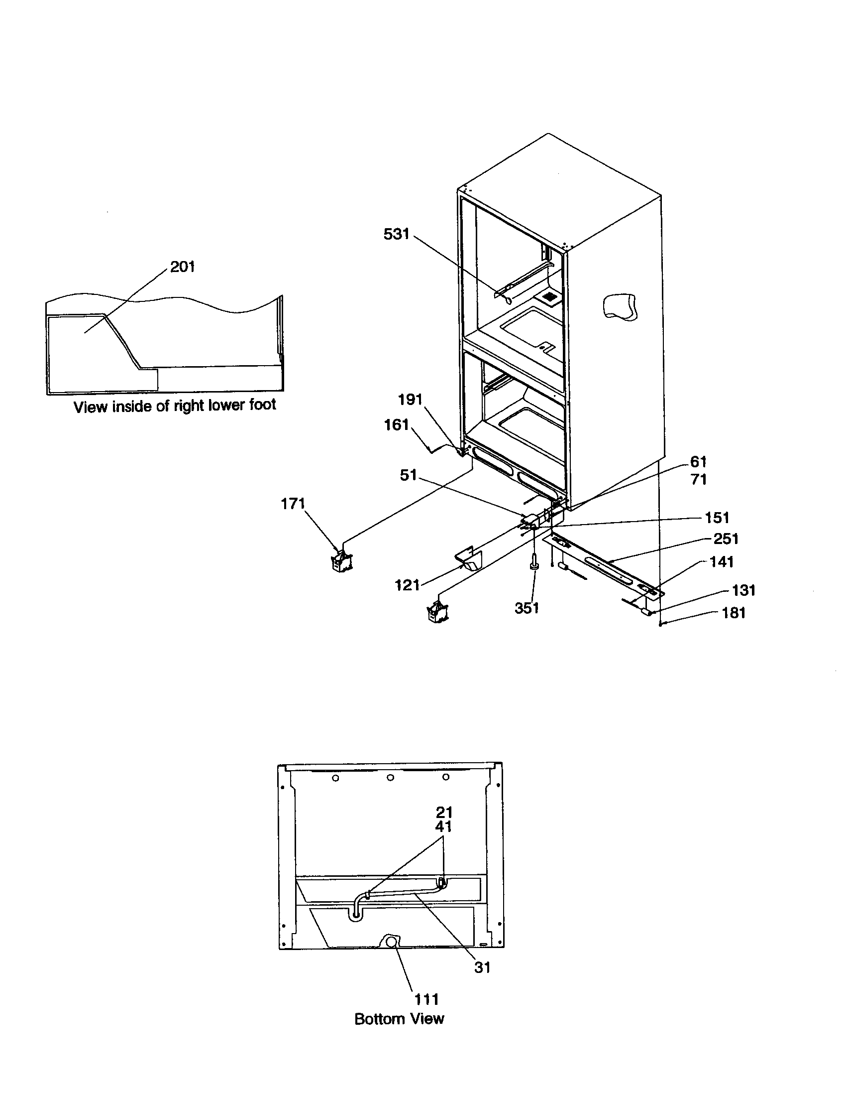 Kenmore 59679274991 insulation and roller assembly diagram