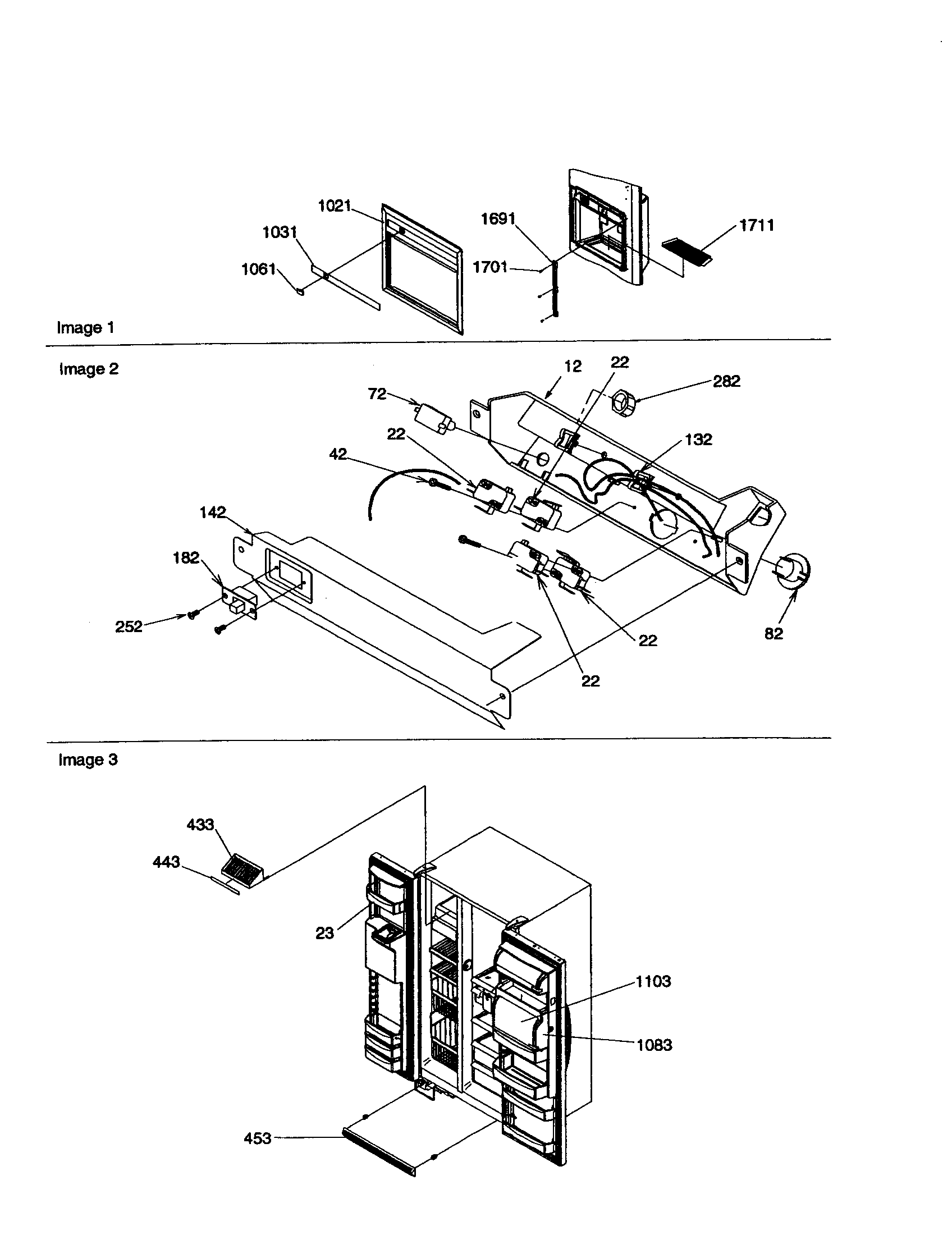 Kenmore 59658642891 facade dispenser cover/elec. brkt. diagram