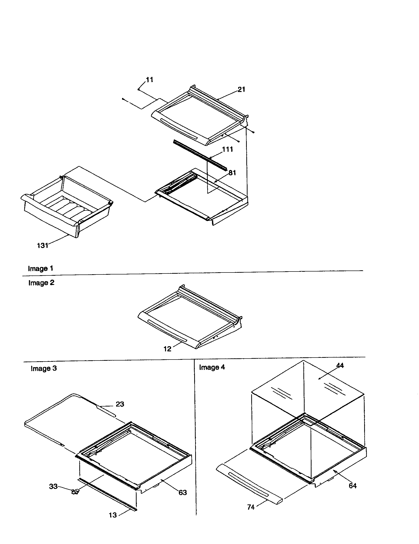 Kenmore 59658642891 deli and crisper assembly diagram