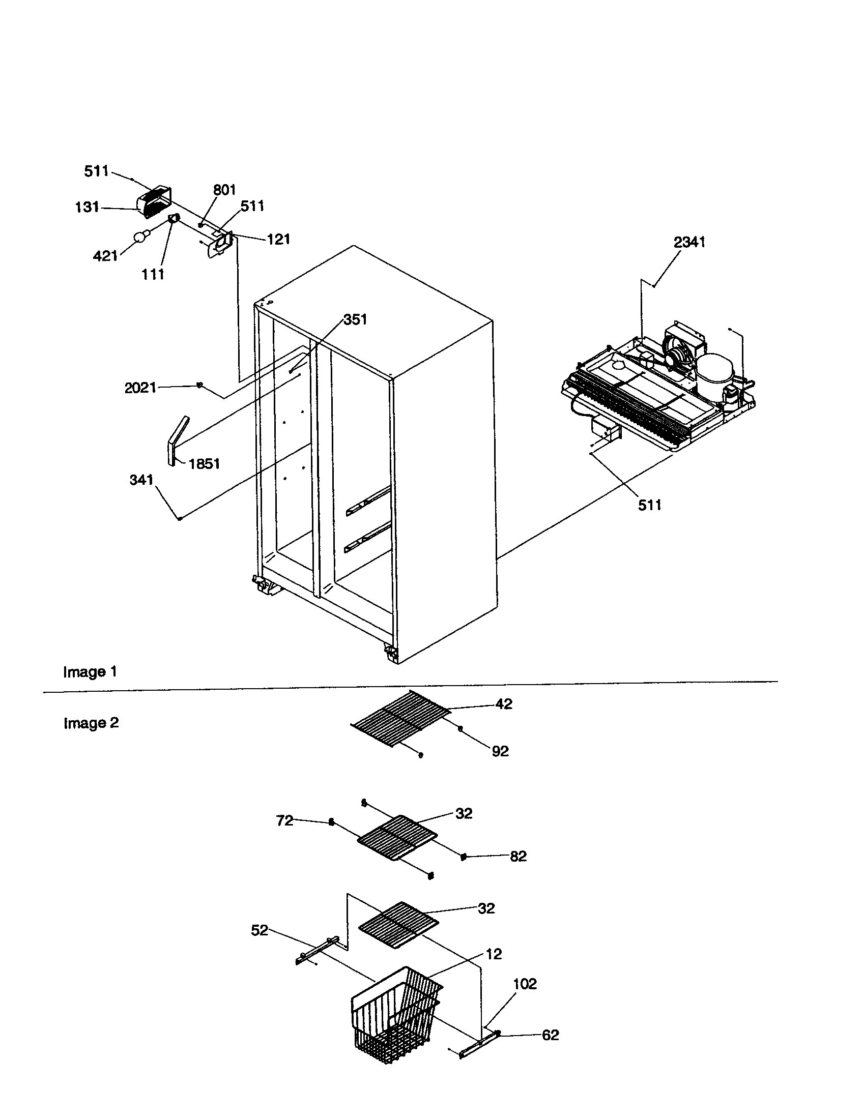 Kenmore 59658642891 freezer shelves and lights diagram