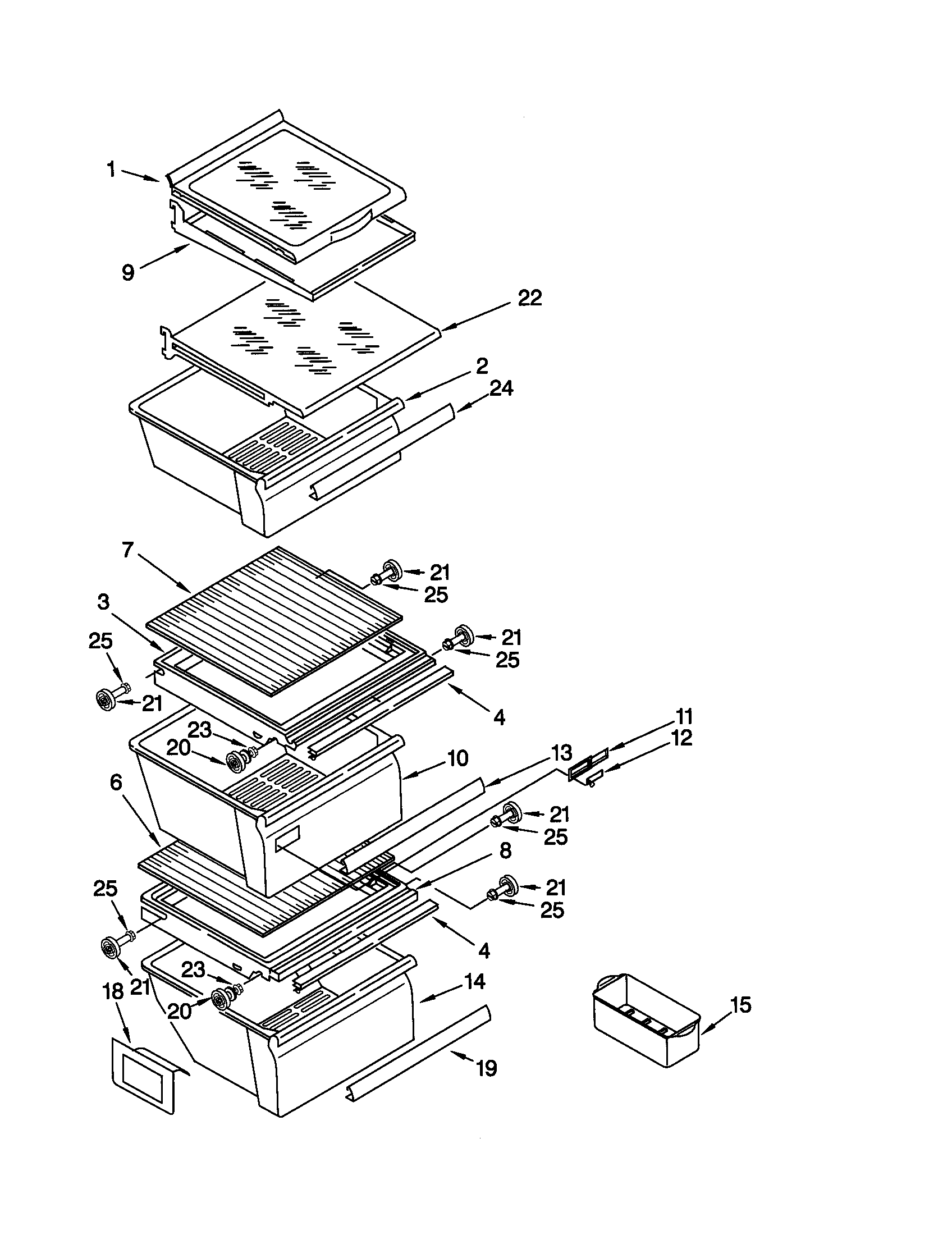 Kenmore 10650254000 refrigerator shelf diagram