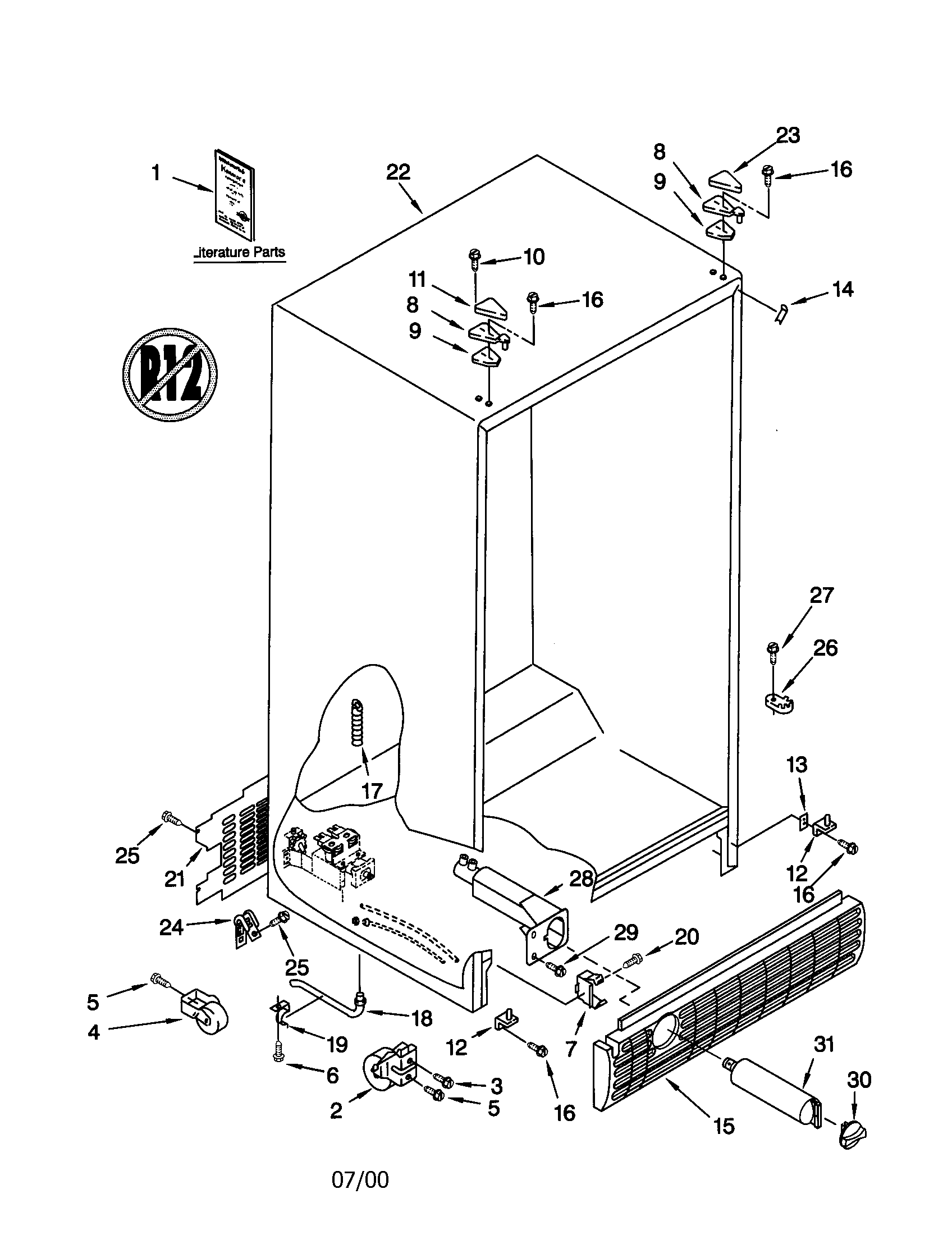 Kenmore 10659062992 cabinet diagram