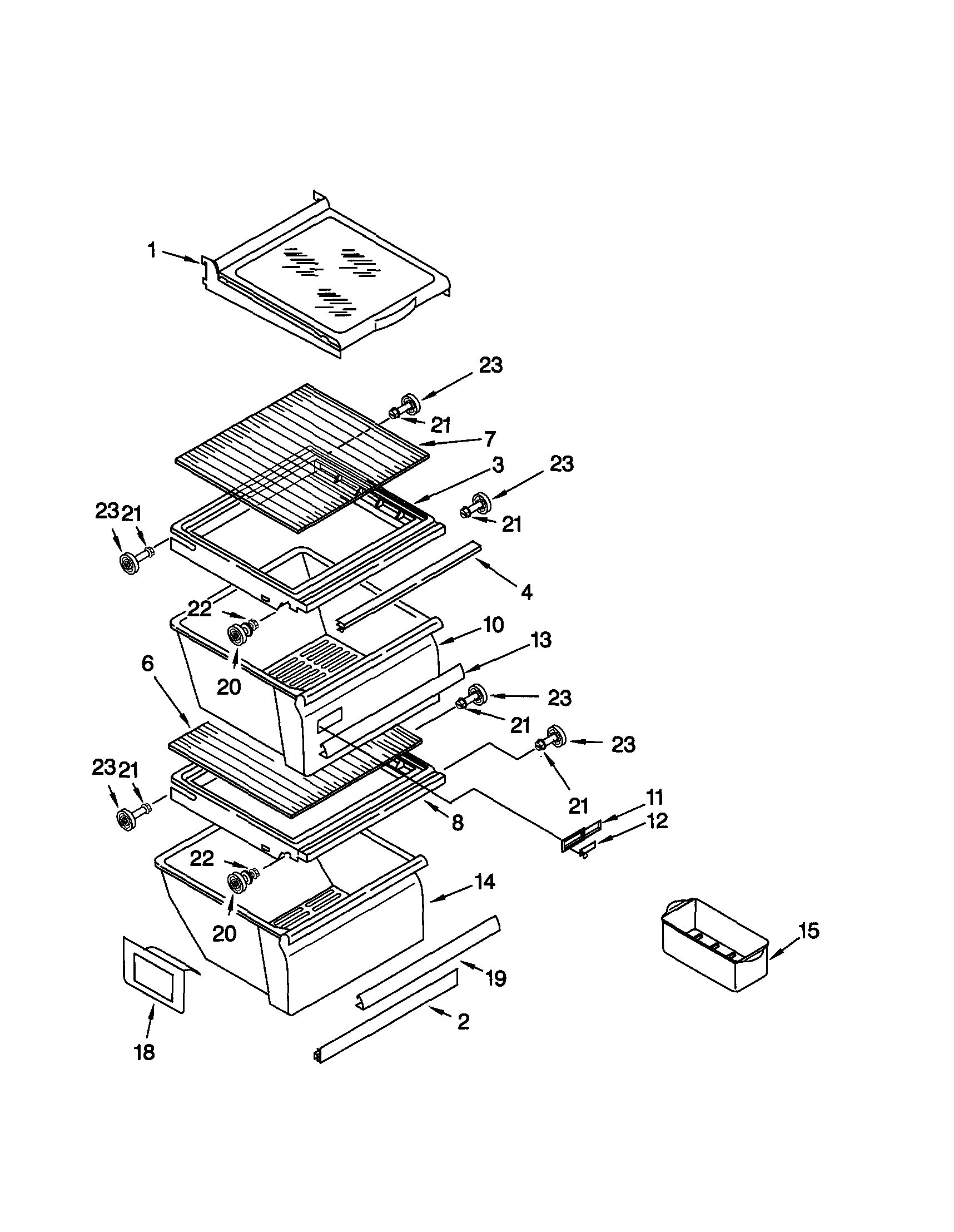 Kenmore 10659062992 refrigerator shelf diagram