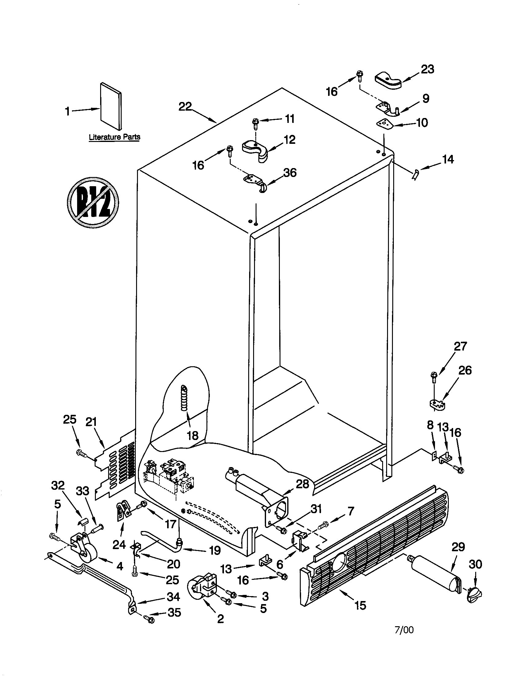 Kenmore Elite 10650202992 cabinet diagram