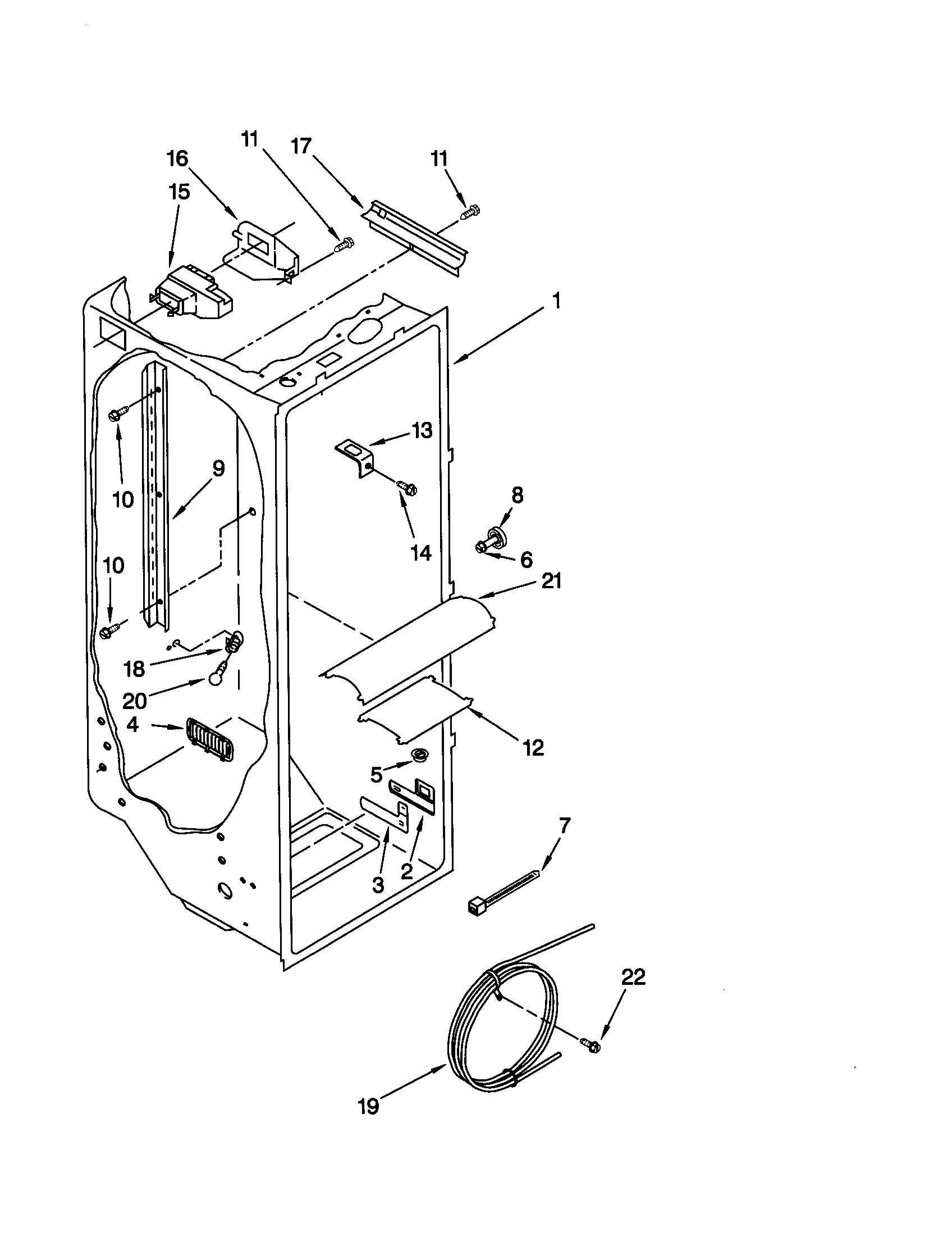 Kenmore Elite 10650202992 refrigerator liner diagram