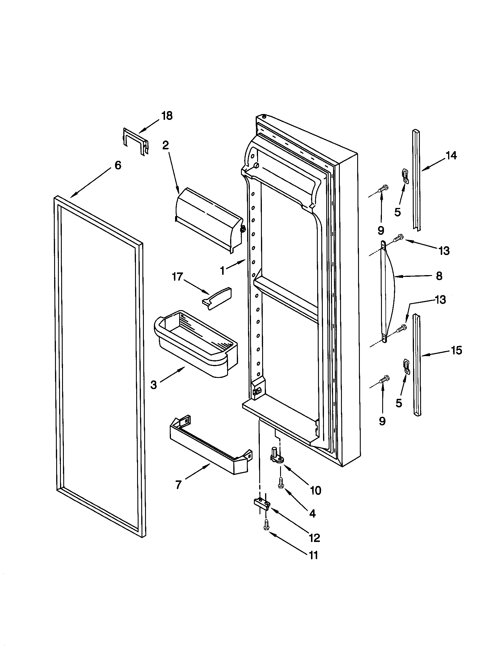 Kenmore Elite 10650202992 refrigerator door diagram