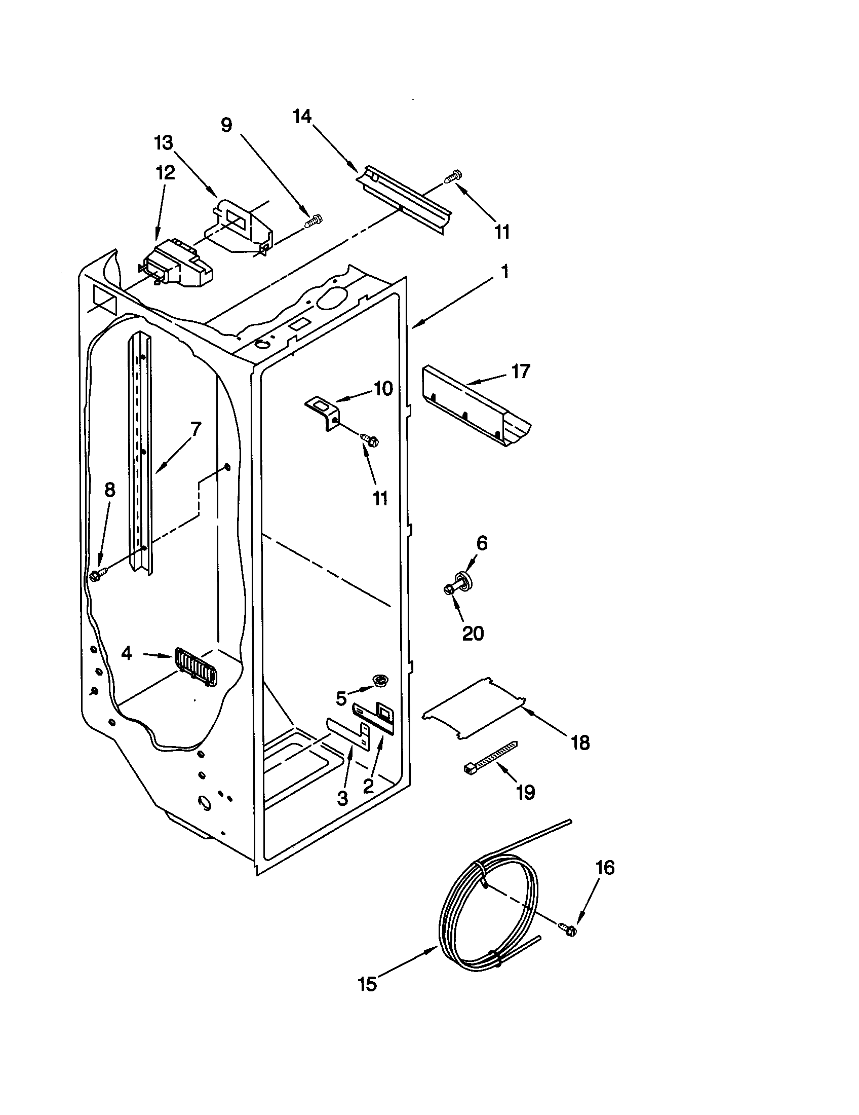 Kenmore 10650032002 refrigerator liner diagram