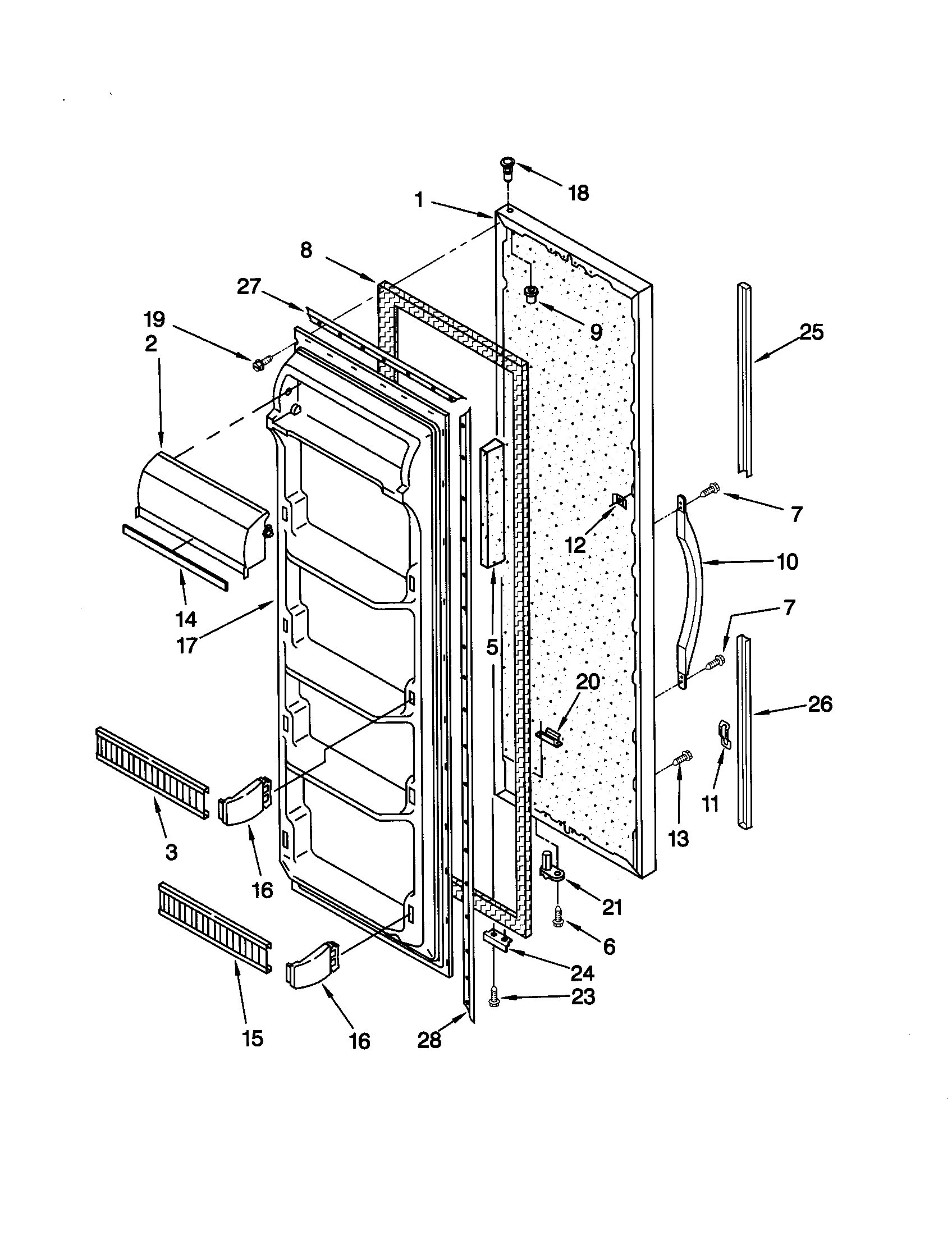 Kenmore 10650032002 refrigerator door diagram