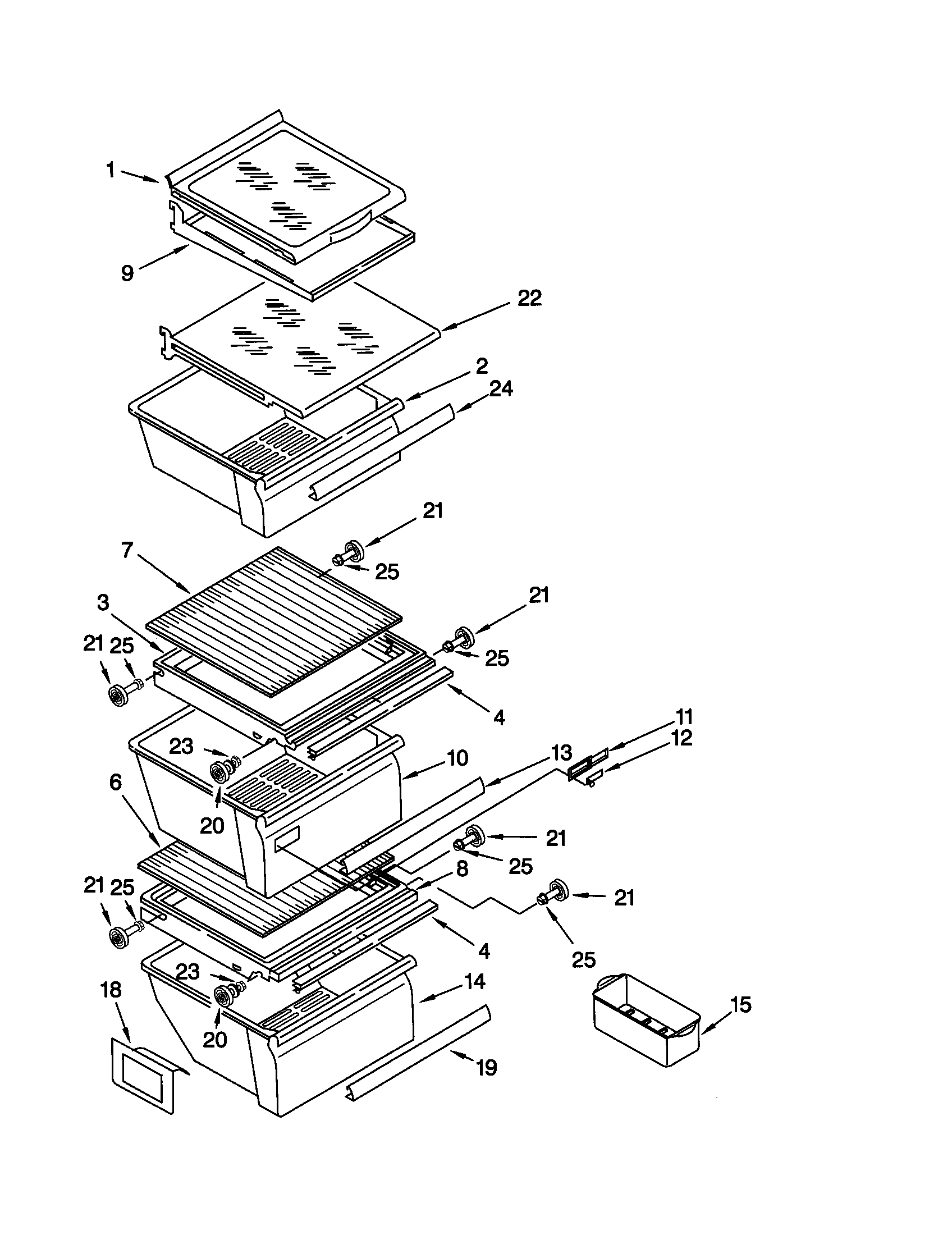 Kenmore 10650554000 refrigerator shelf diagram