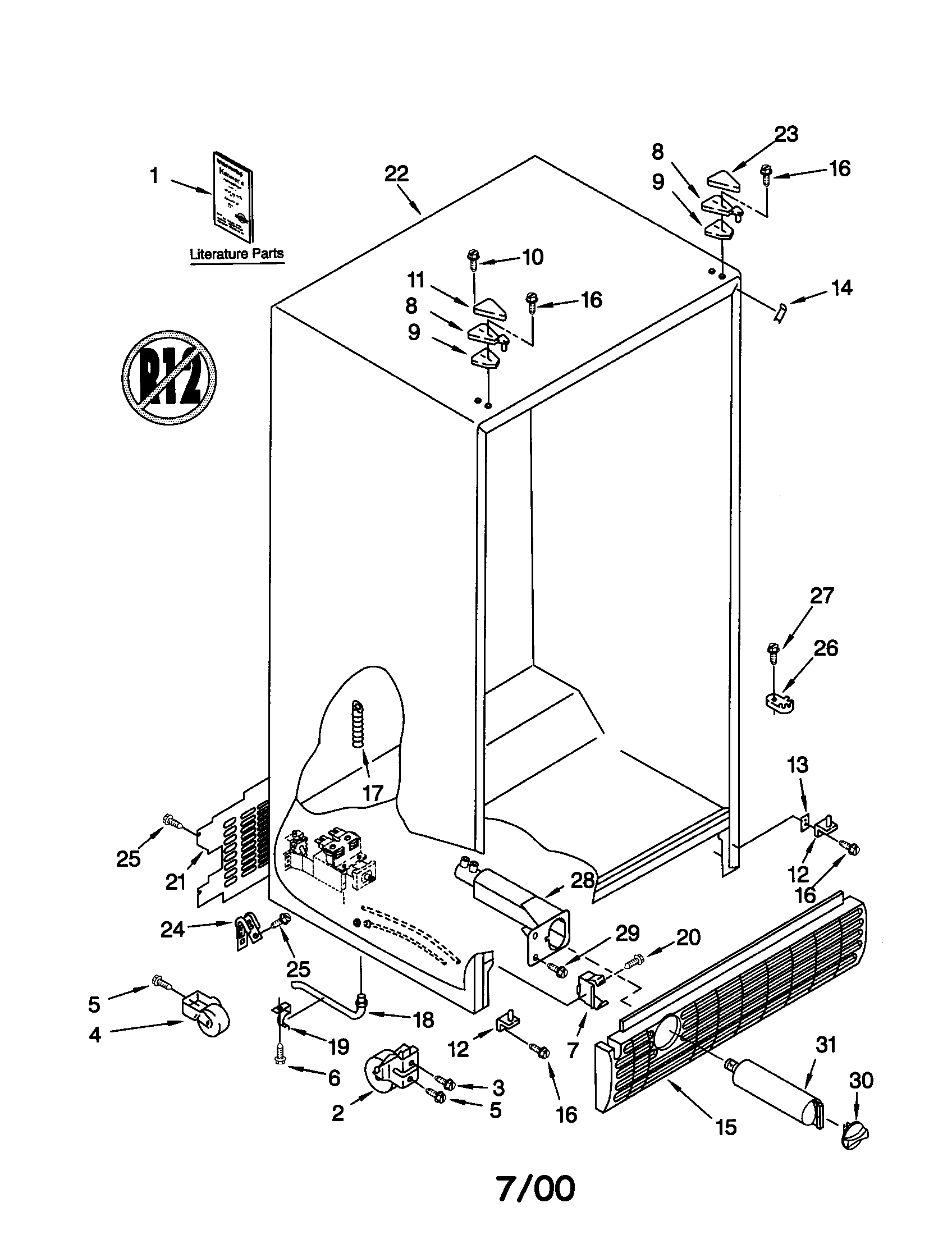 Kenmore 10659097992 cabinet diagram