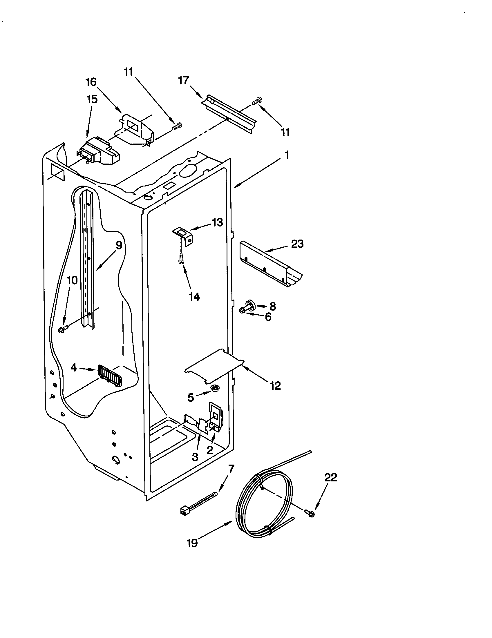 Kenmore 10659097992 refrigerator liner diagram