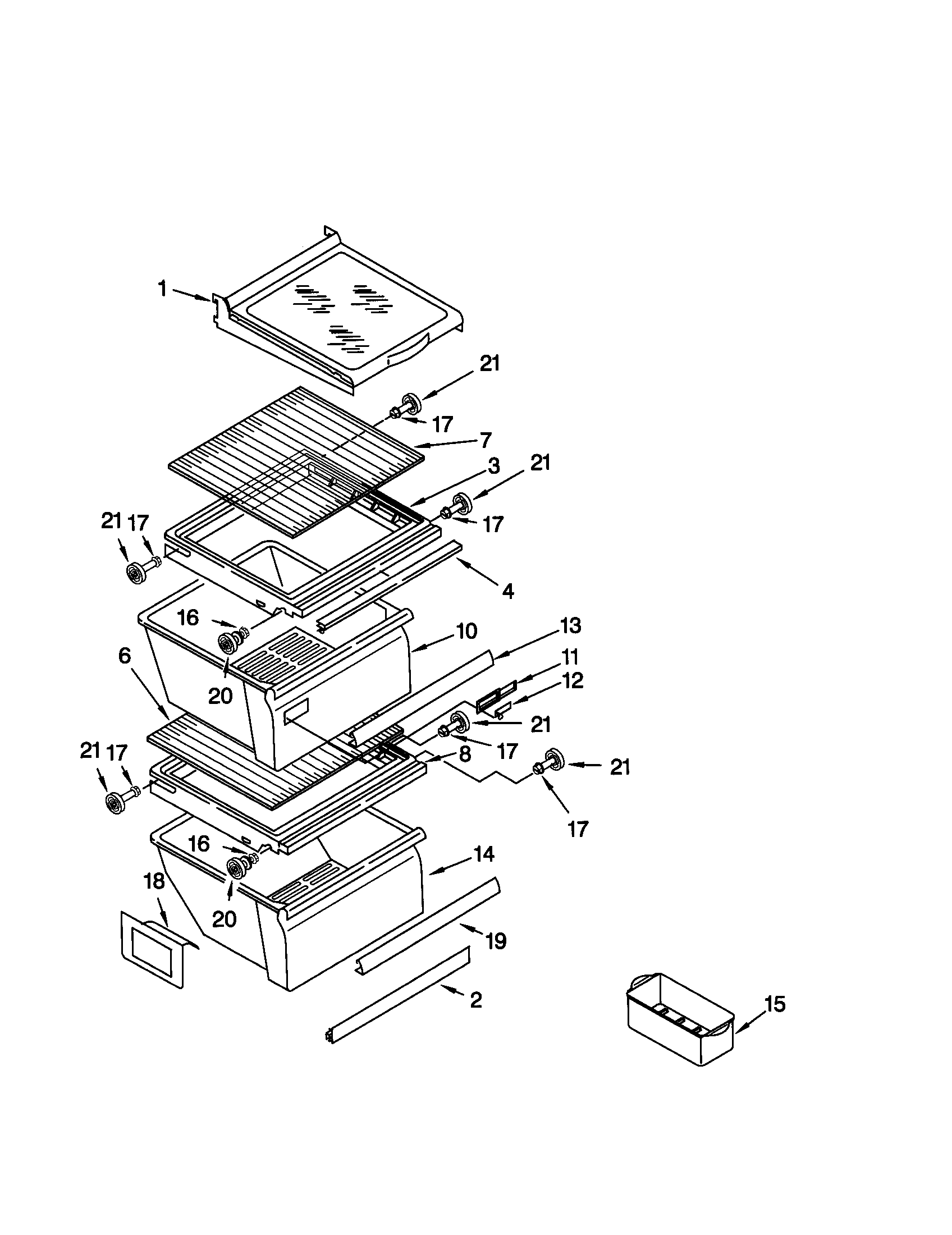Kenmore 10659097992 refrigerator shelf diagram
