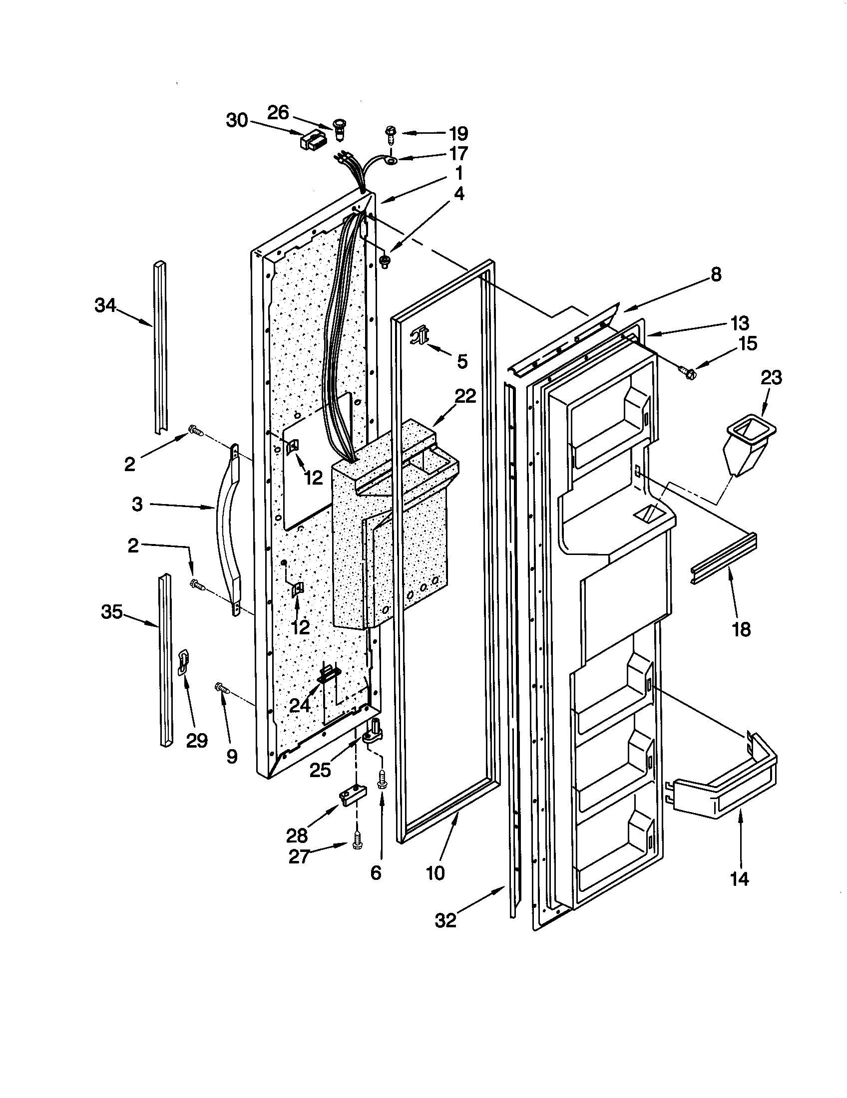 Kenmore 10659097992 freezer door diagram