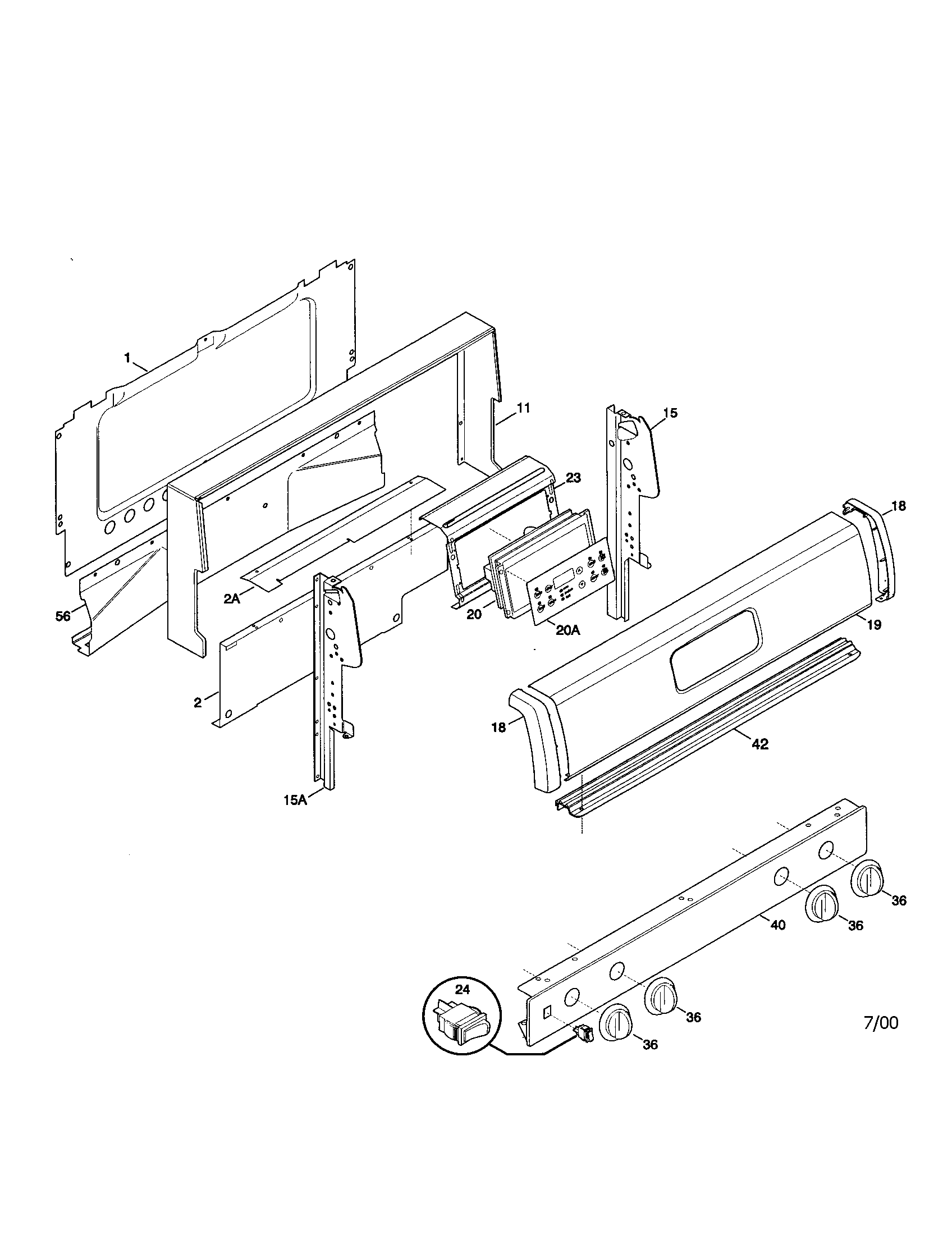 Tappan TGF355BHDC backguard diagram