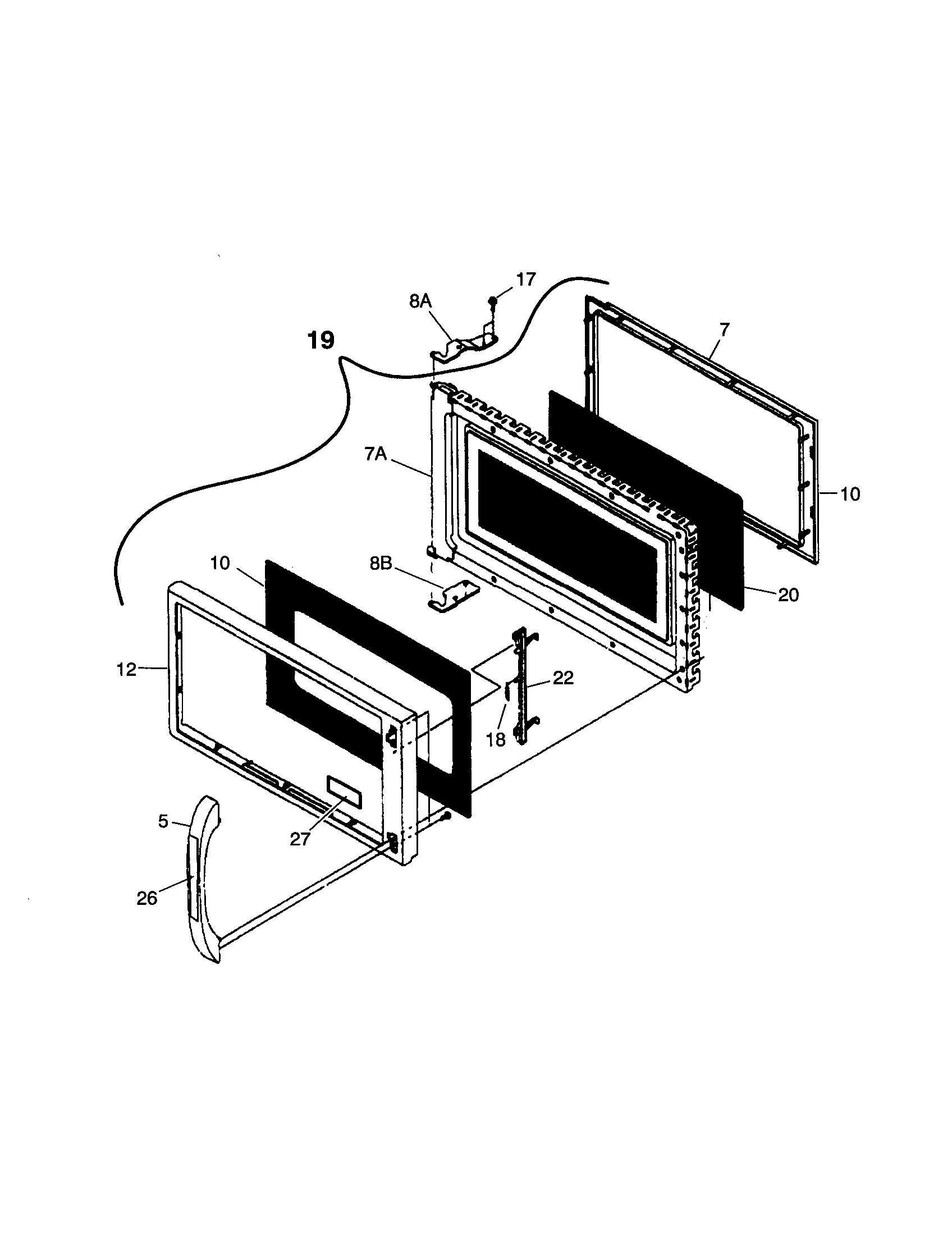 Frigidaire CFMT144G1W1 door diagram