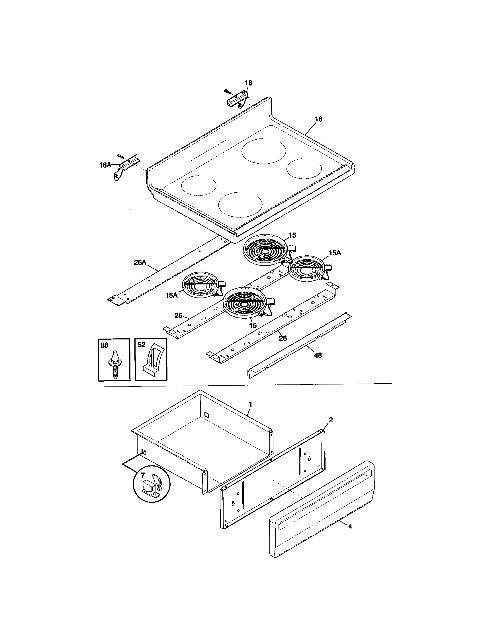 Kenmore 79095267991 top/drawer diagram