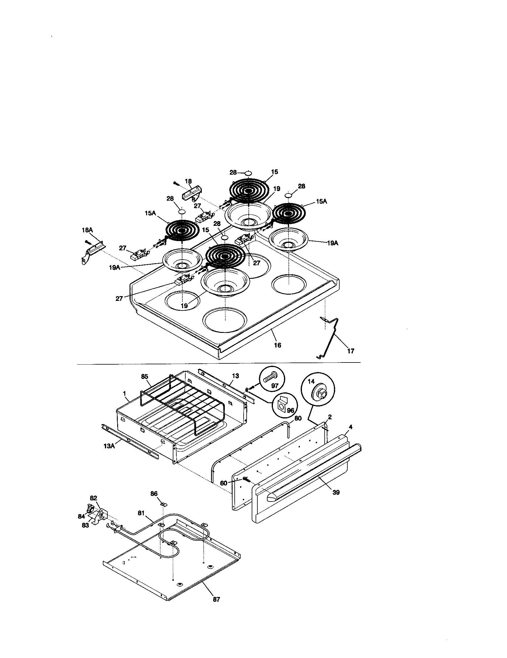 Kenmore 79093768001 top/drawer diagram