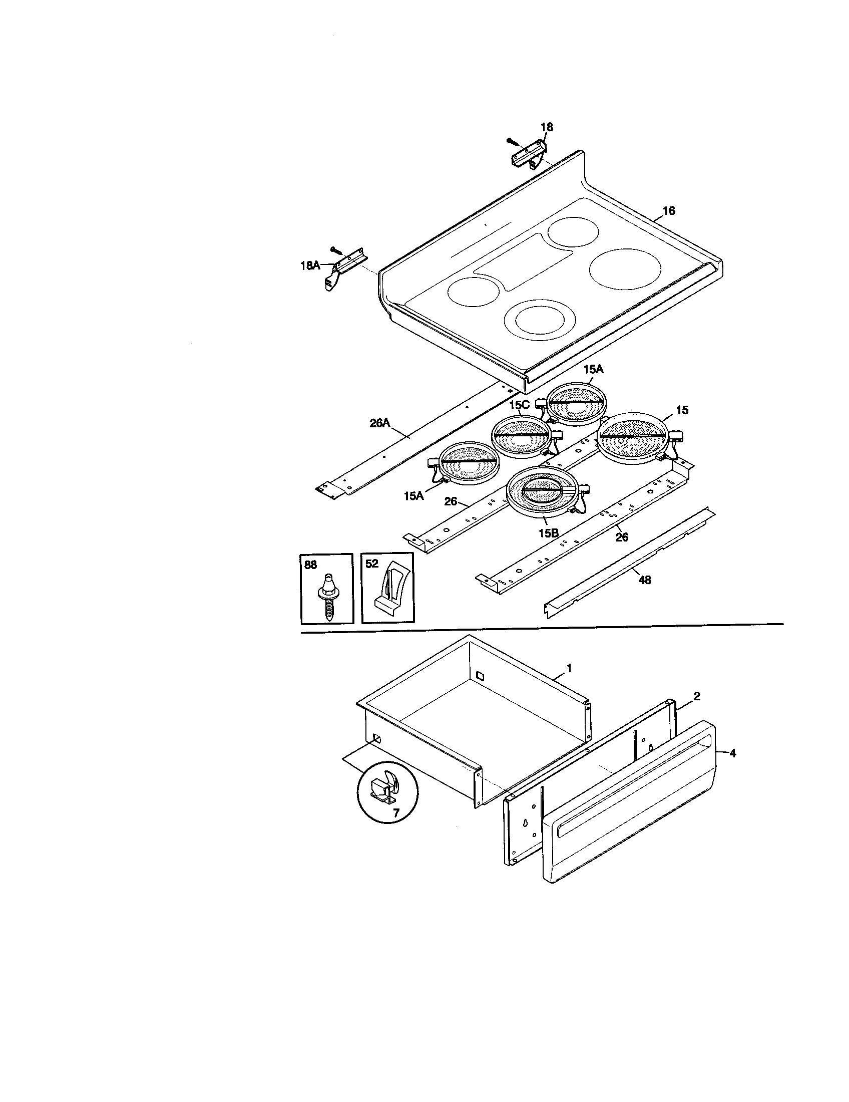 Kenmore 79095651001 top/drawer diagram
