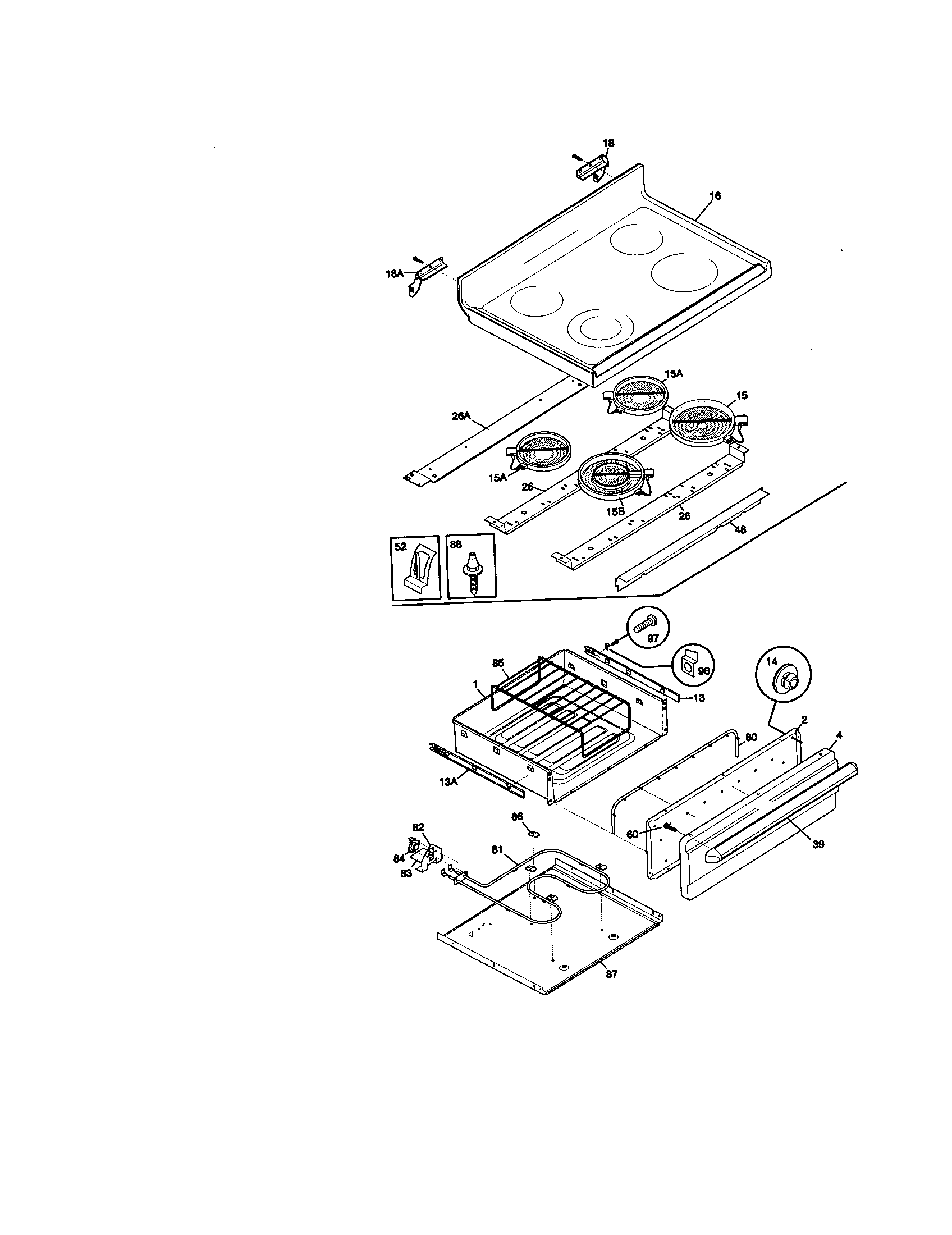 Kenmore 79095768001 top/drawer diagram