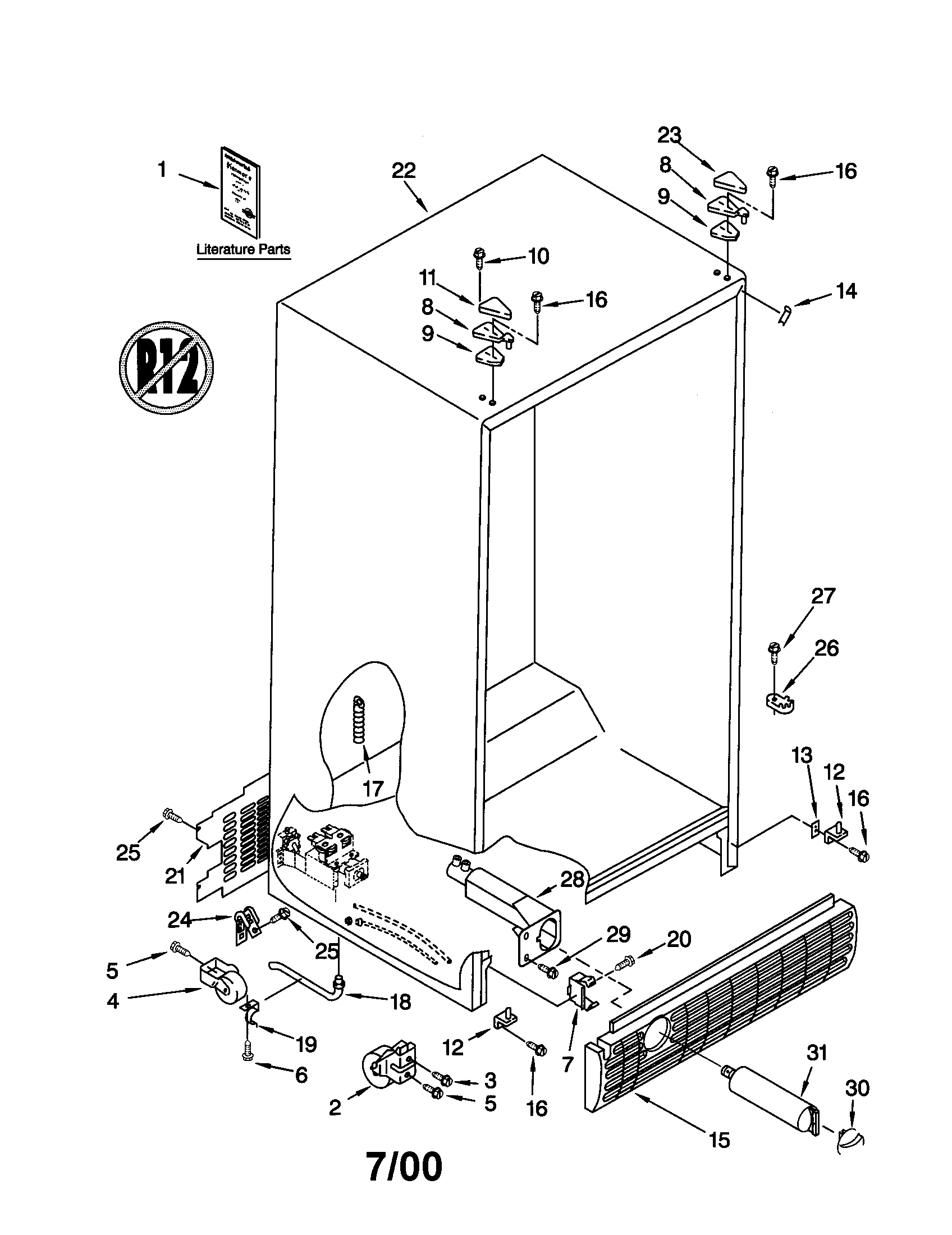 Kenmore 10650542000 cabinet diagram