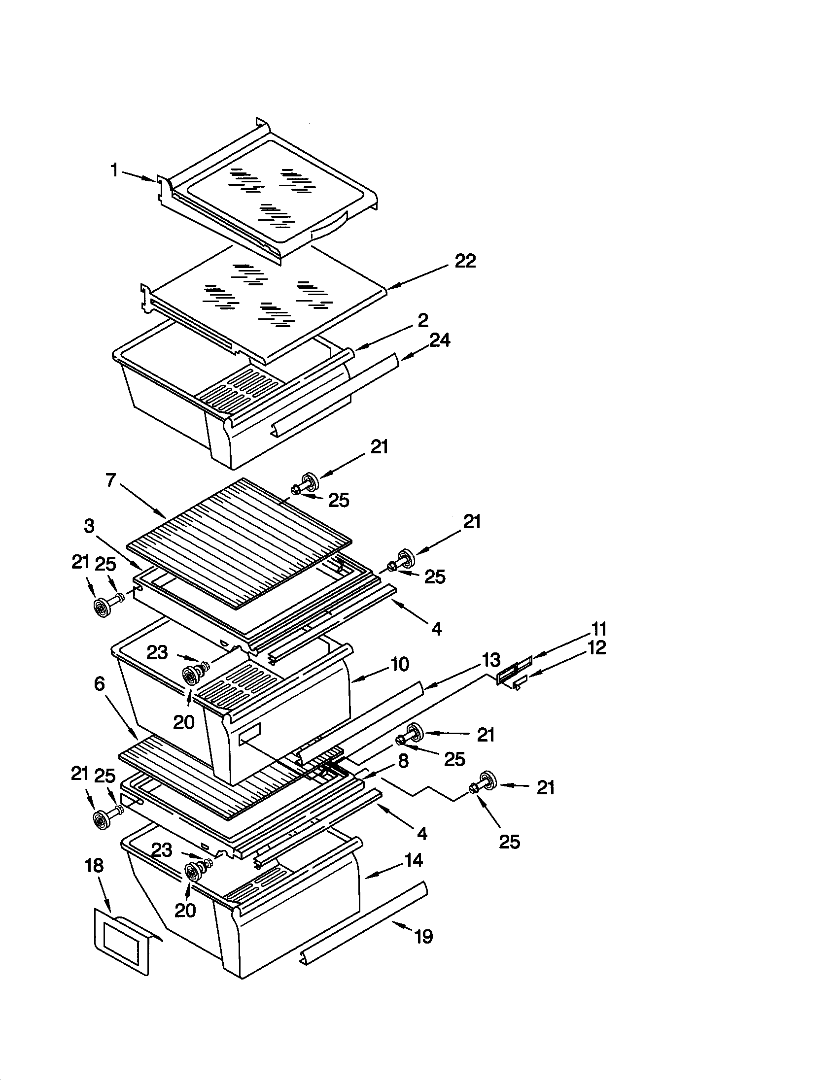 Kenmore 10650542000 refrigerator shelf diagram