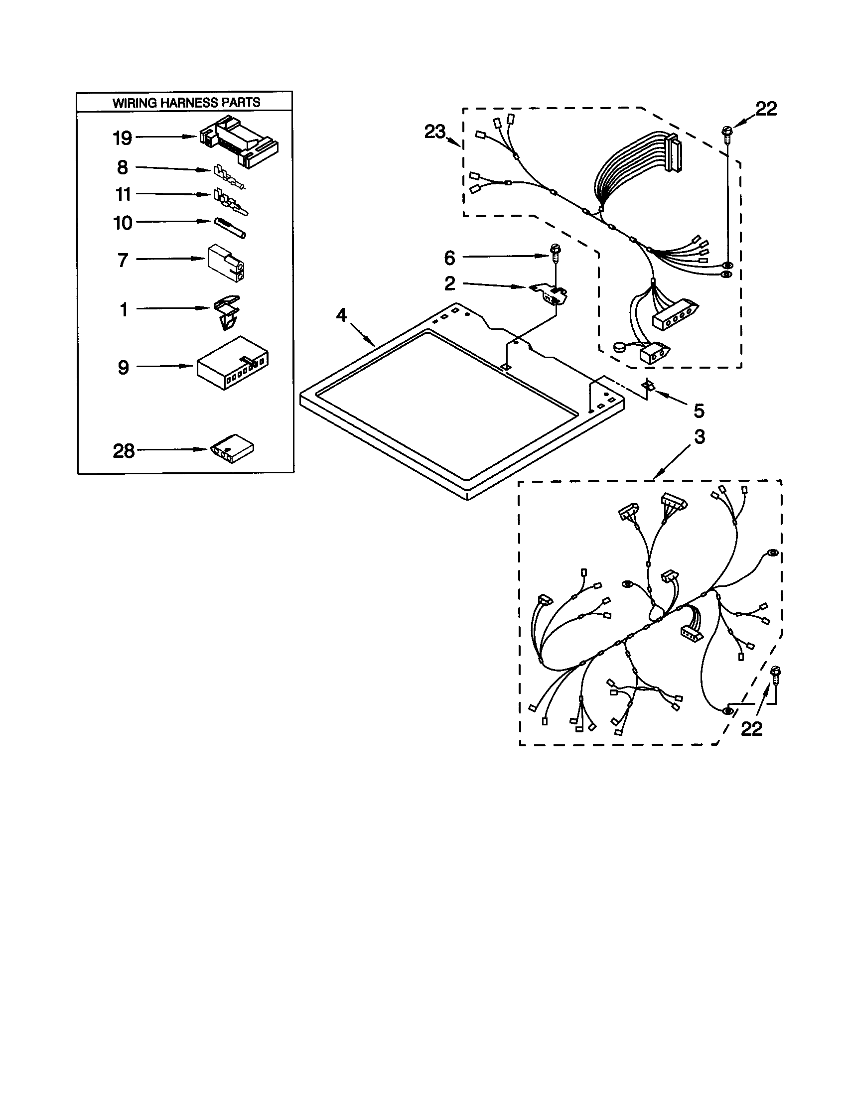 Kenmore 11060092991 dryer top diagram
