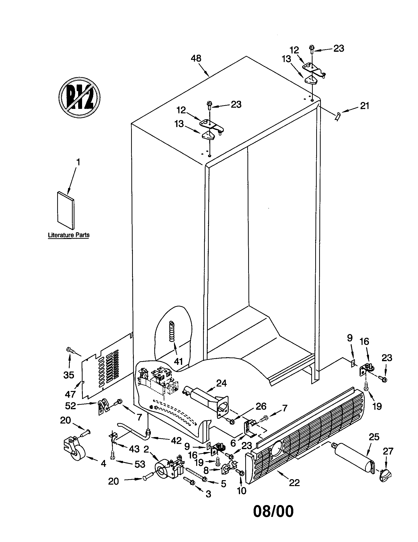 Whirlpool GD25SFCHS10 cabinet diagram