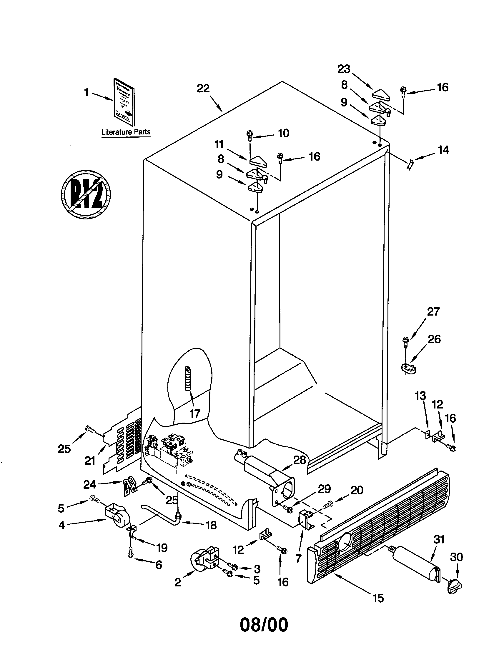 Kenmore 10650257001 cabinet diagram