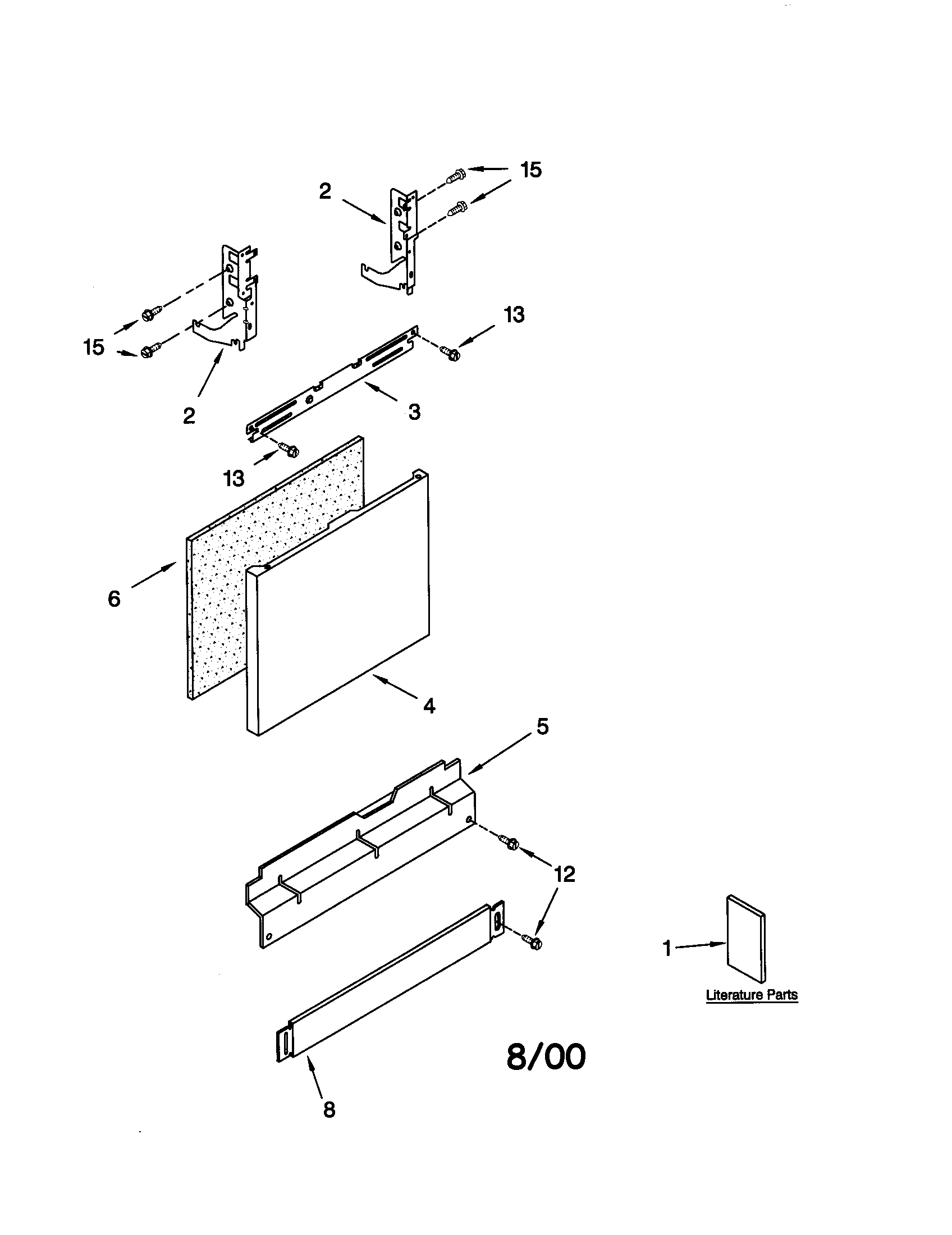 Kenmore 66515924000 door amd panel diagram