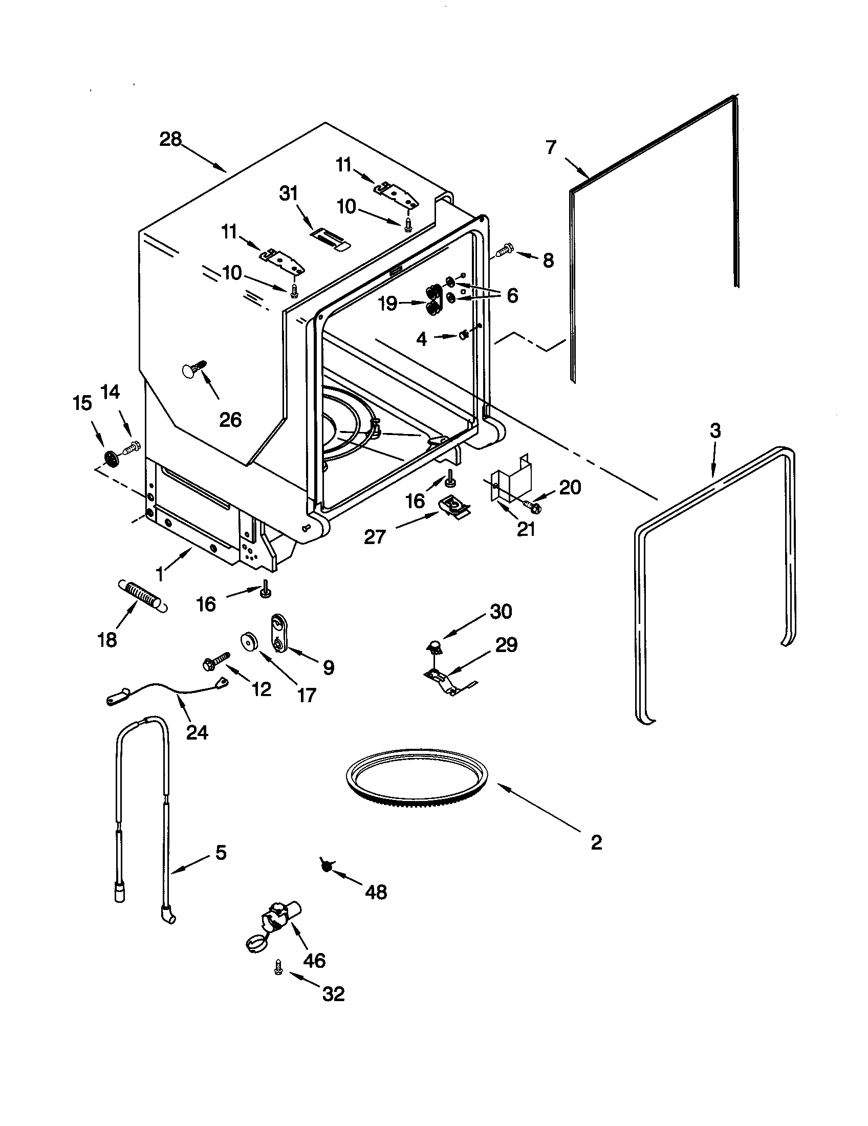 Kenmore 66515924000 tub and frame diagram